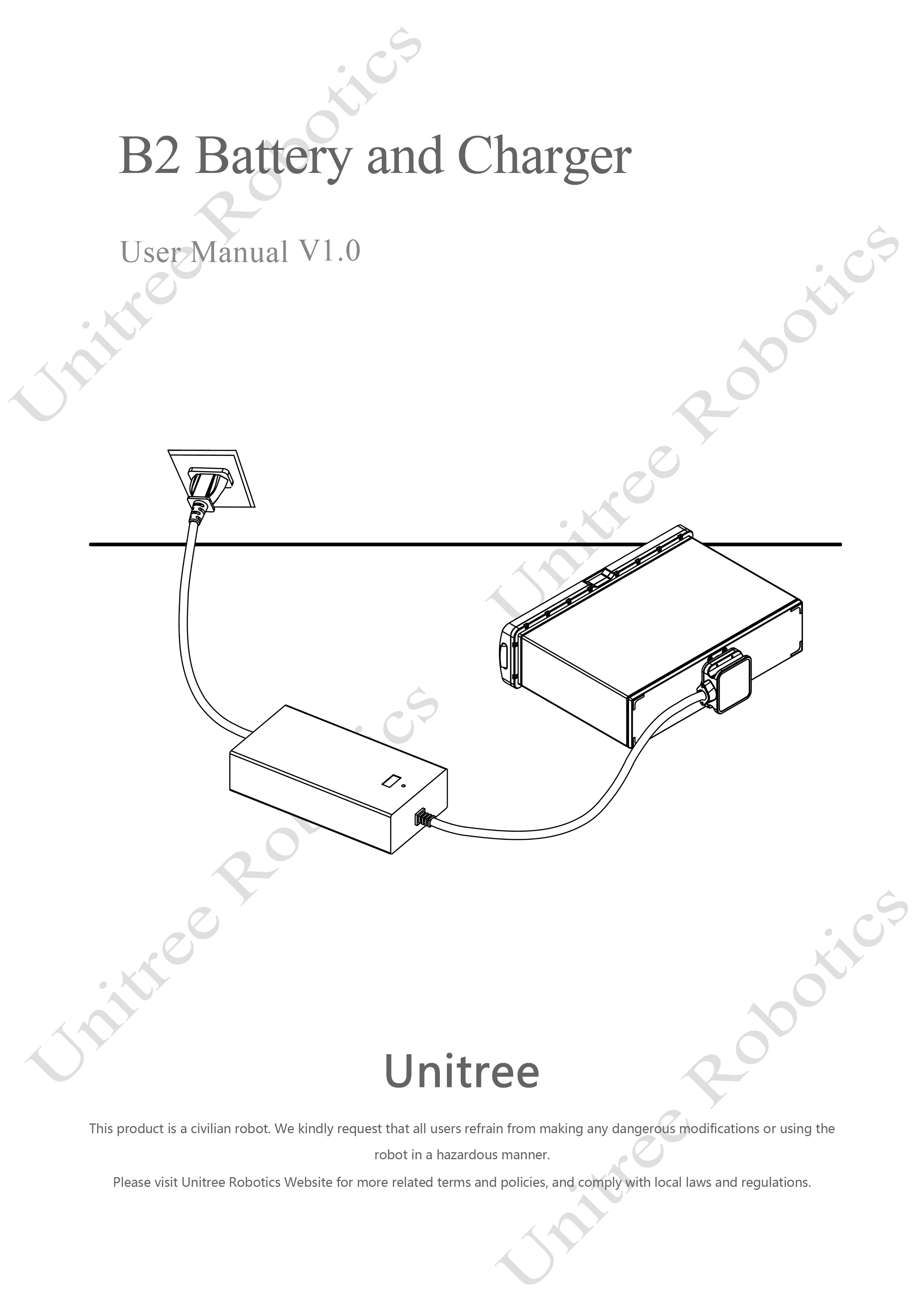 Unitree B2 Battery and Charger Manual page 1