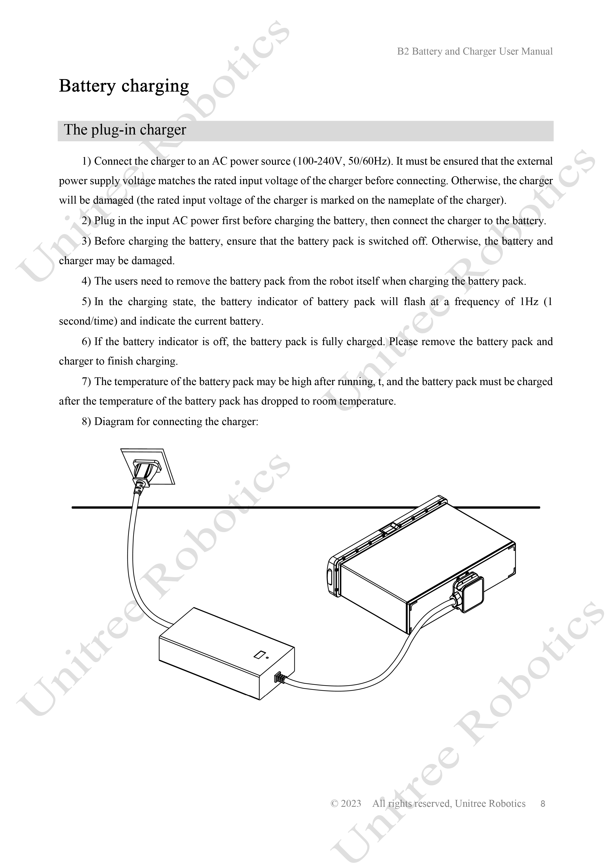 Unitree B2 Battery and Charger Manual page 8