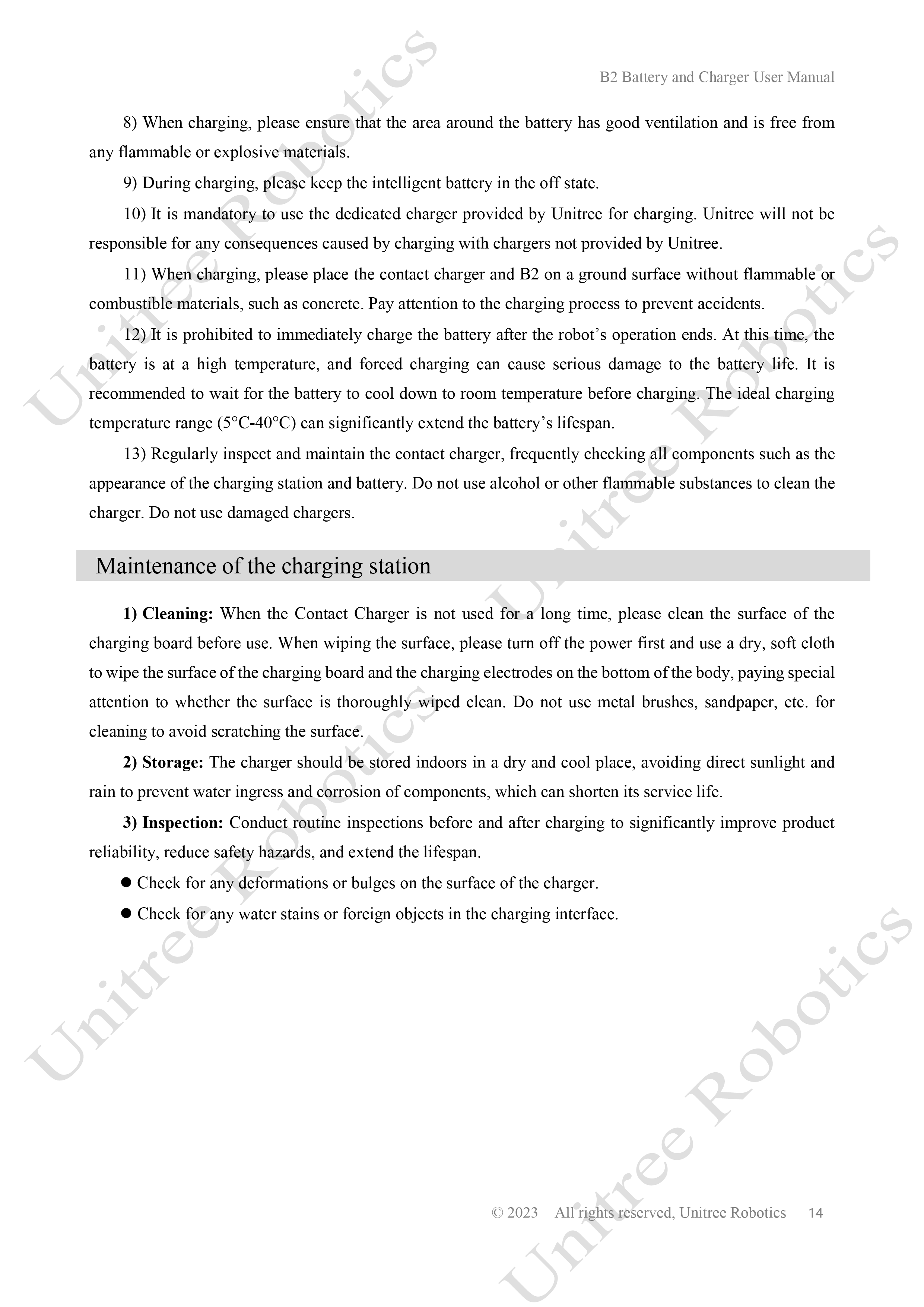 Unitree B2 Battery and Charger Manual page 14