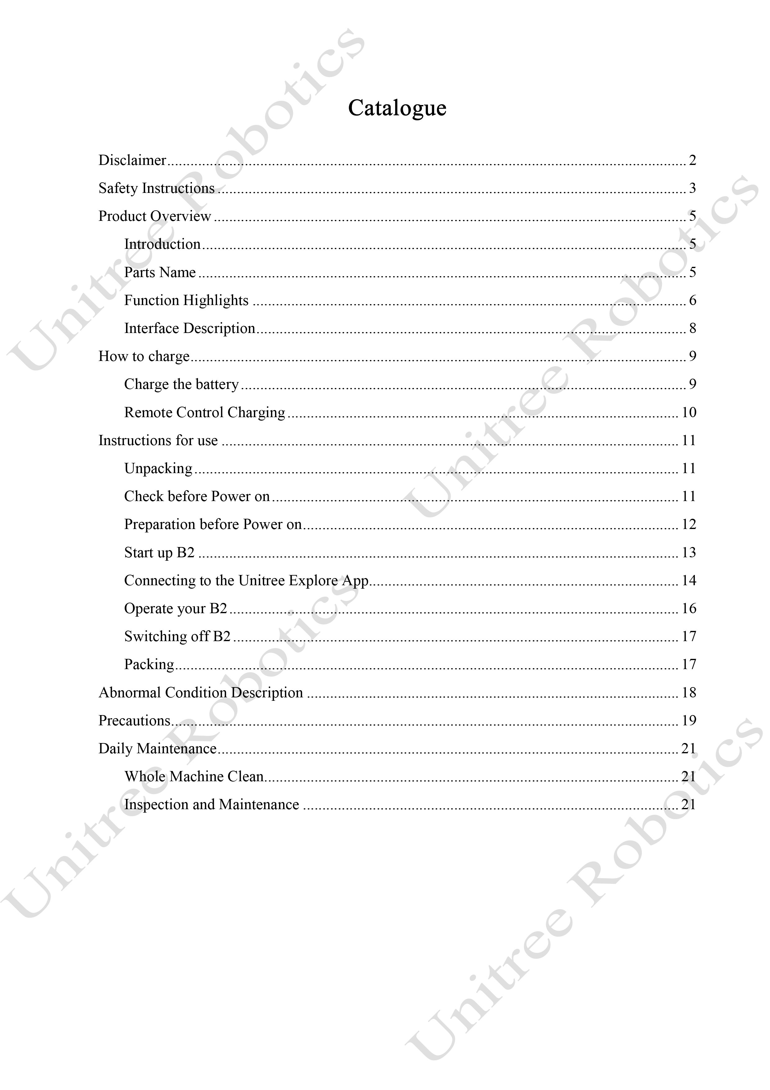 Unitree B2 Official User Manual page 2