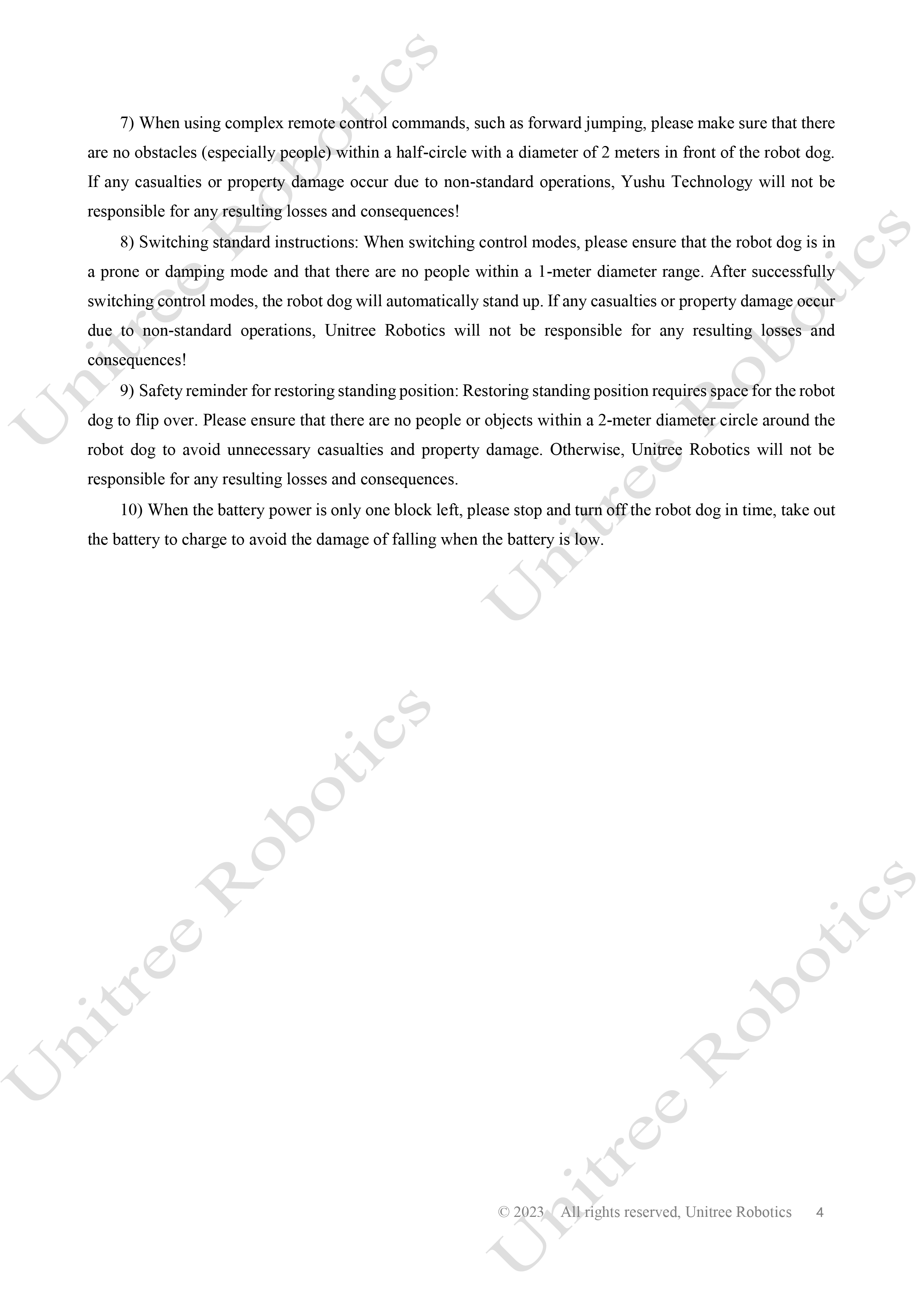 Unitree B2 Official User Manual page 5