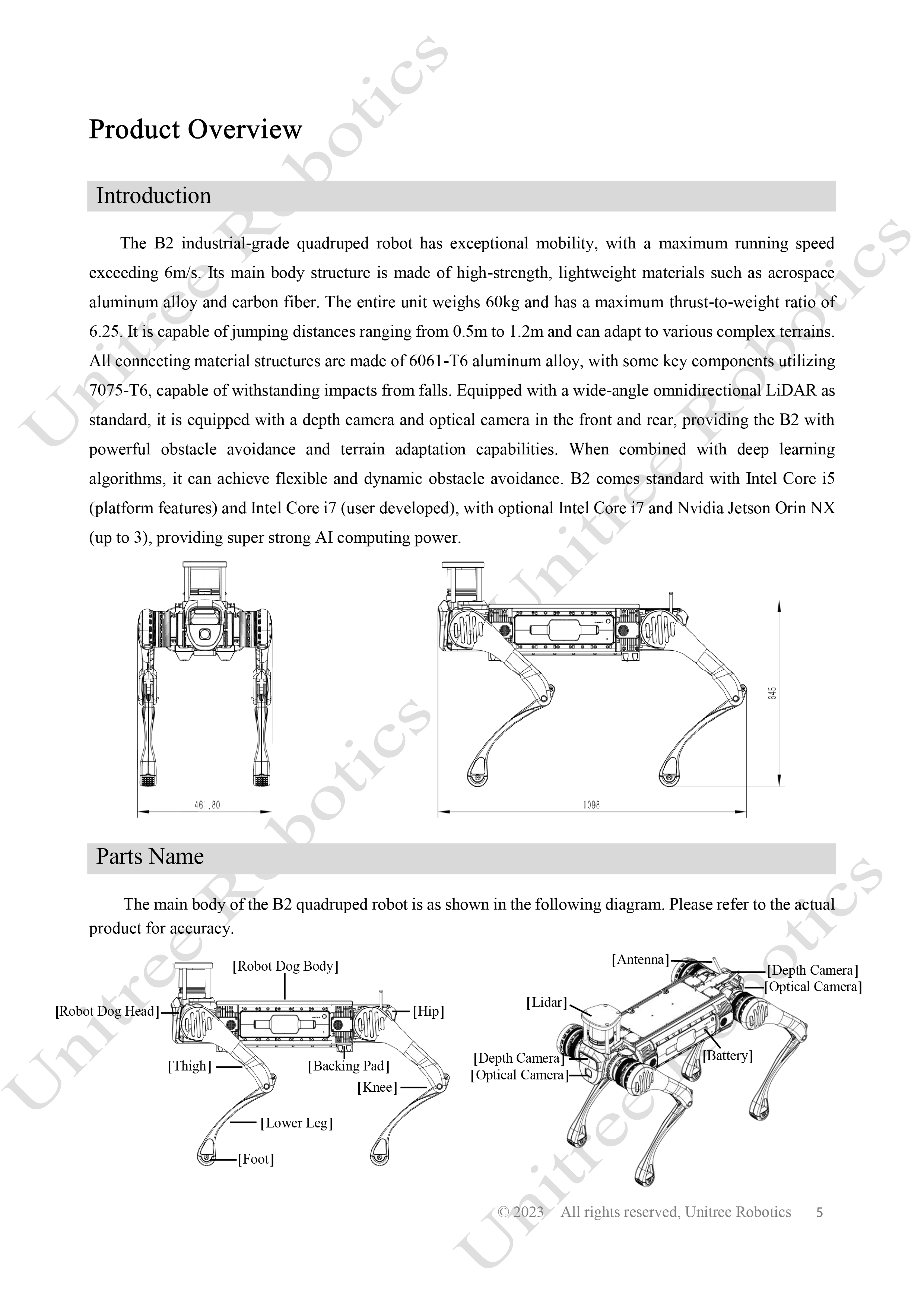 Unitree B2 Official User Manual page 6