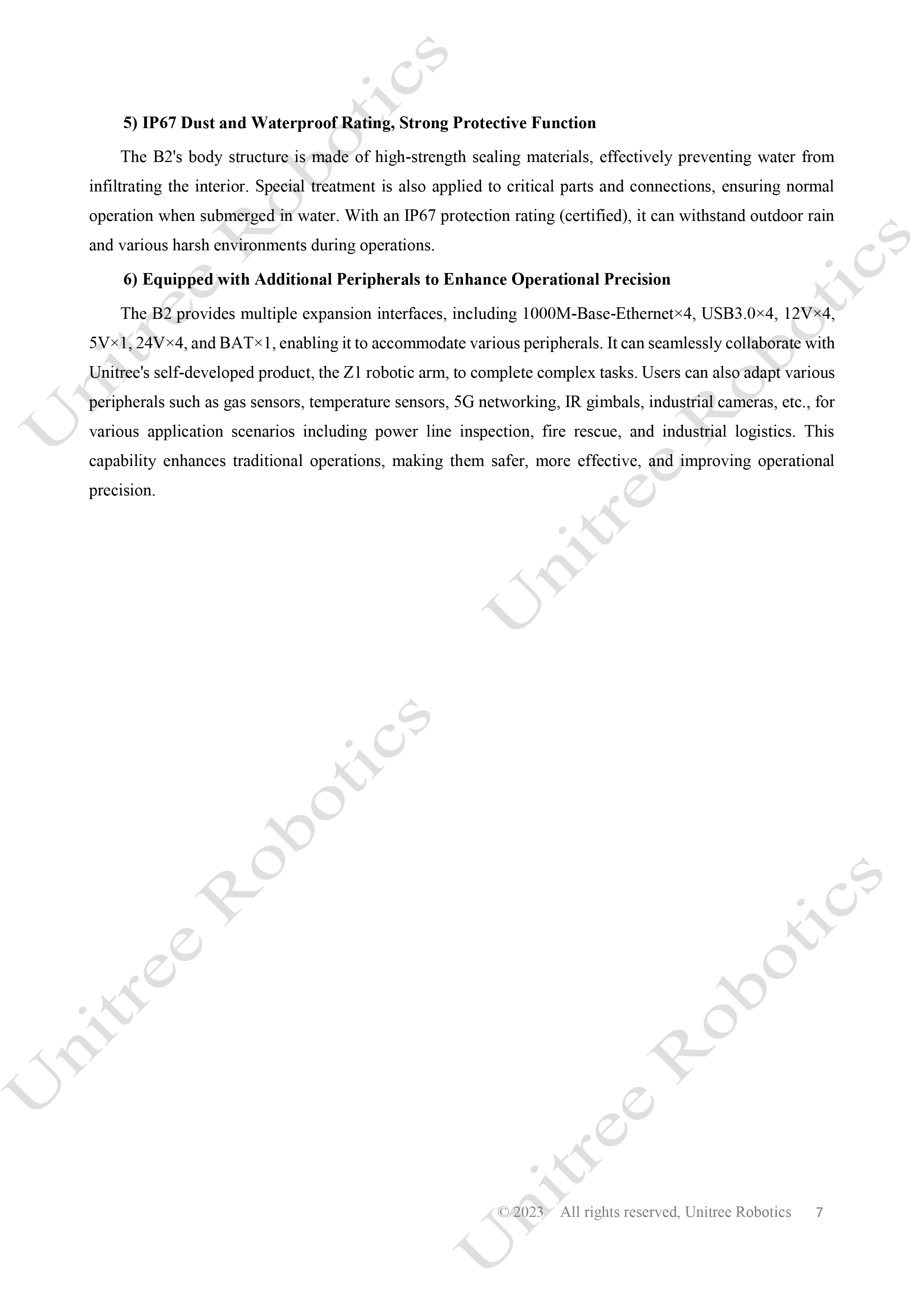 Unitree B2 Official User Manual page 8