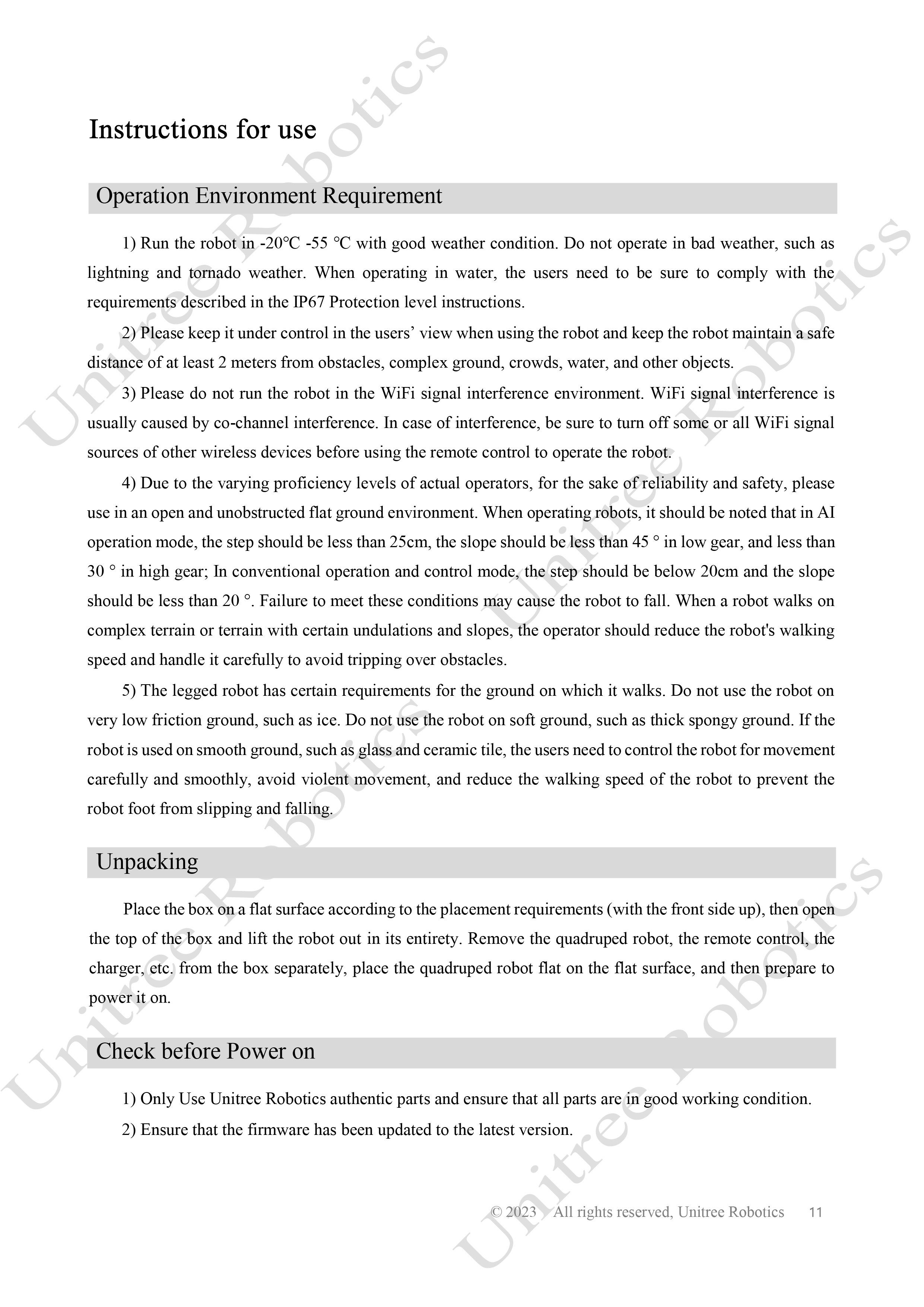 Unitree B2 Official User Manual page 12