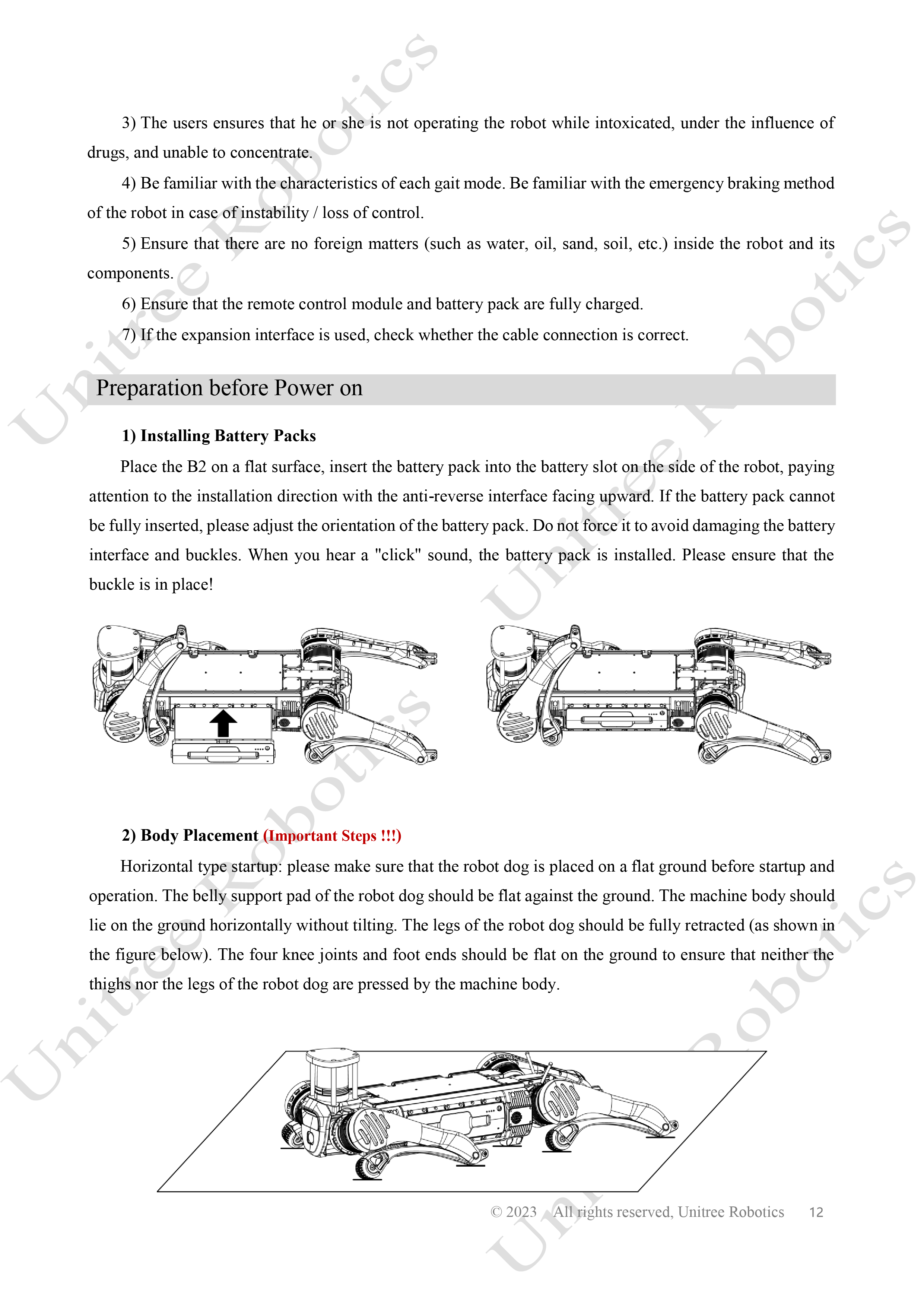 Unitree B2 Official User Manual page 13