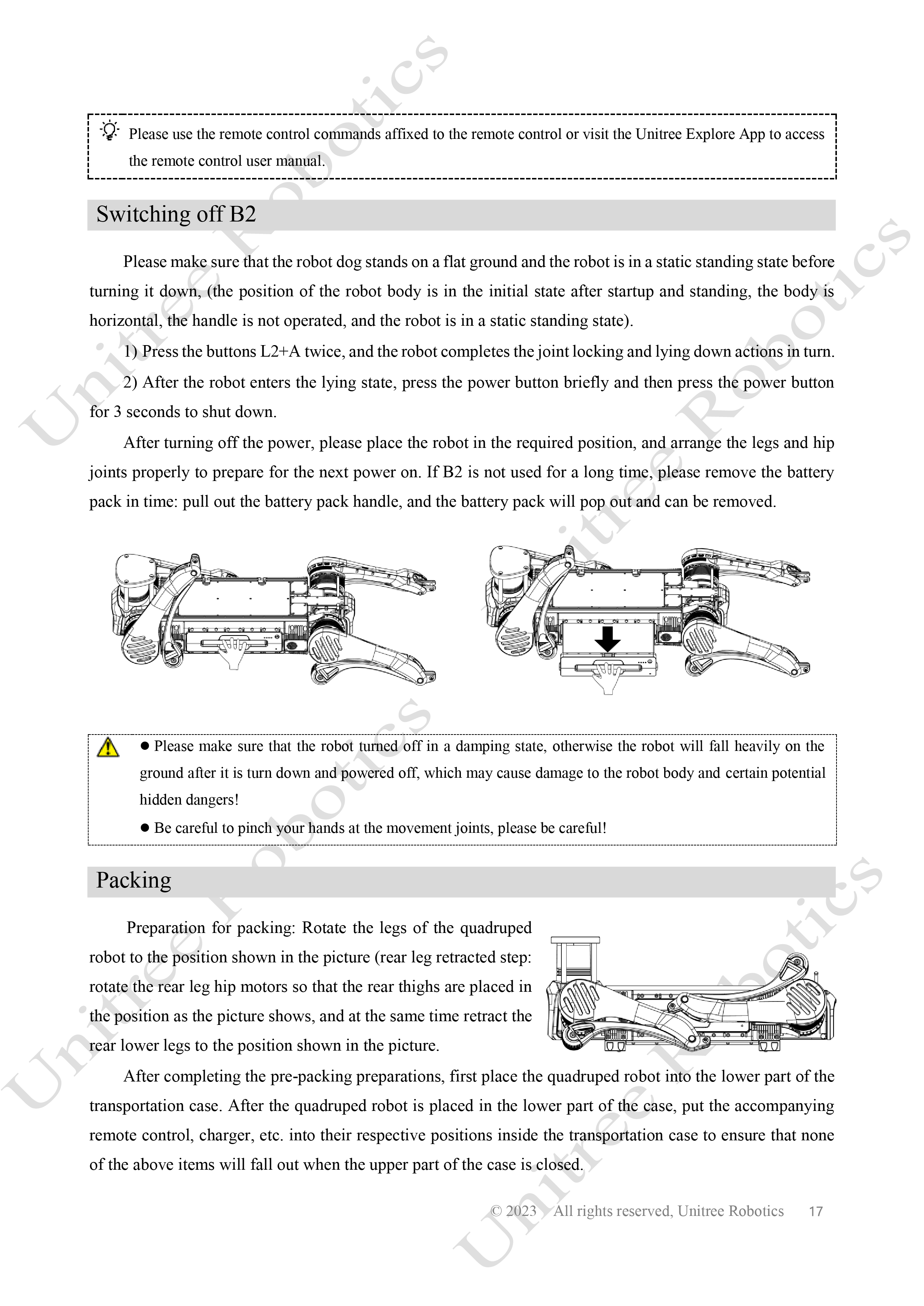 Unitree B2 Official User Manual page 18