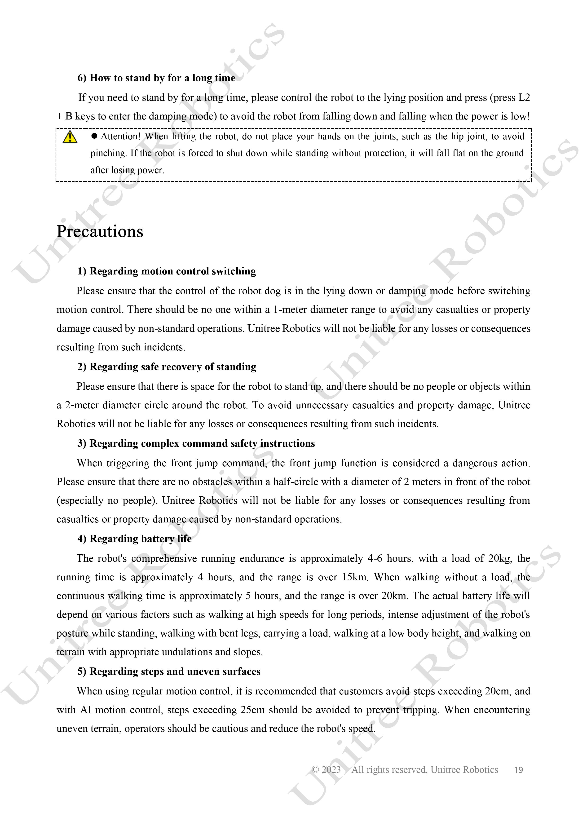 Unitree B2 Official User Manual page 20