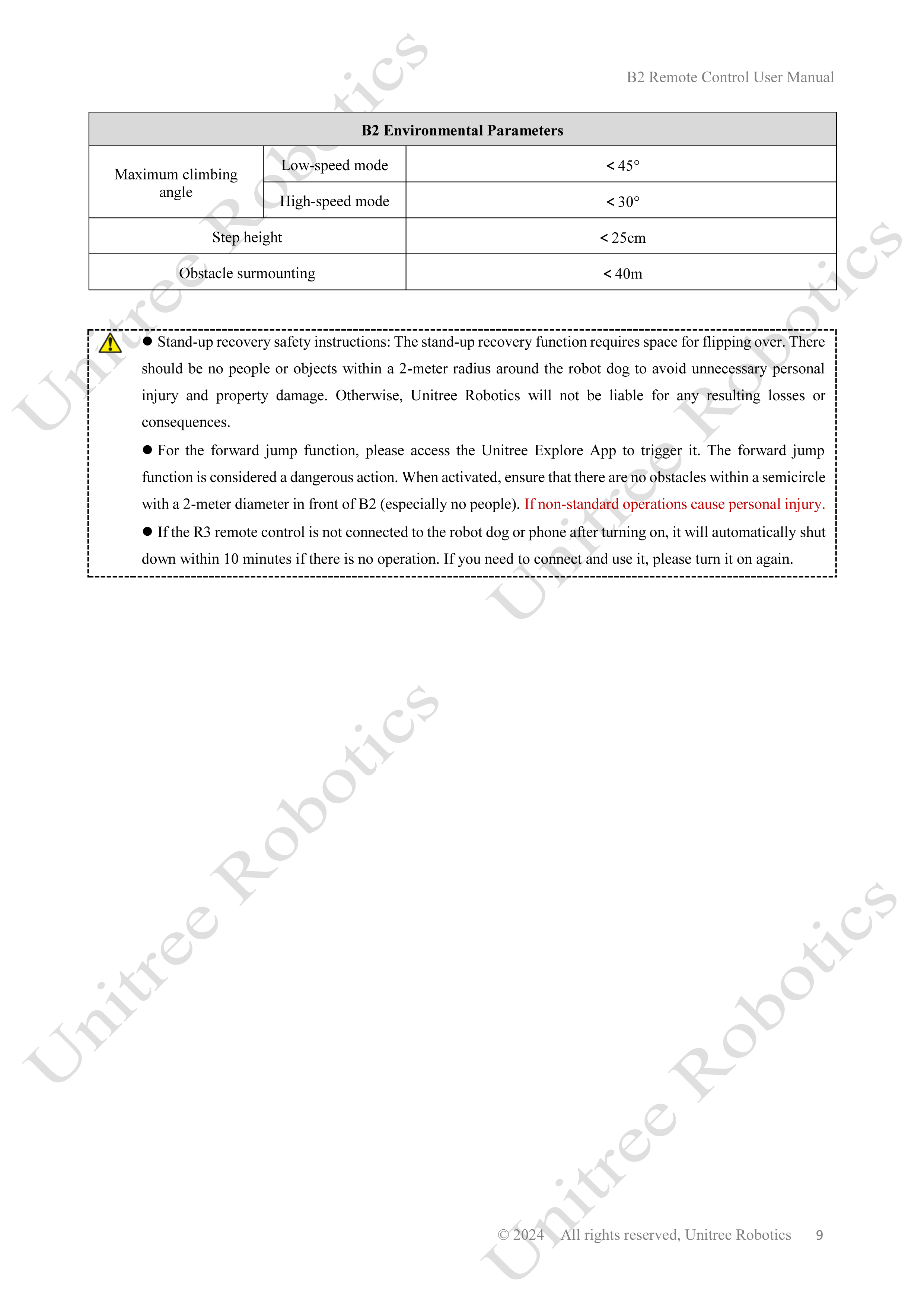 Unitree B2 Remote Control Manual page 9