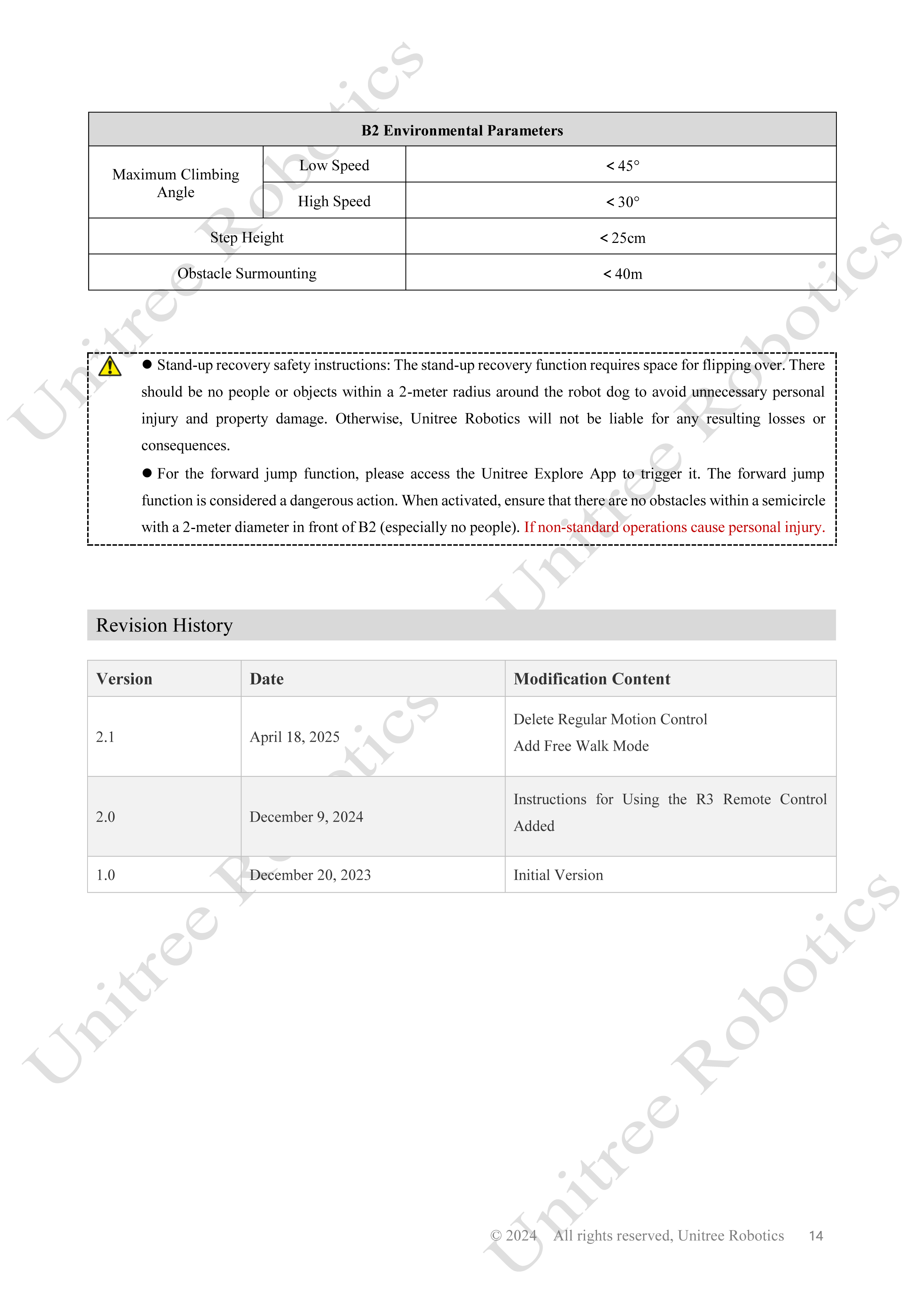 Unitree B2 Remote Control Manual page 14