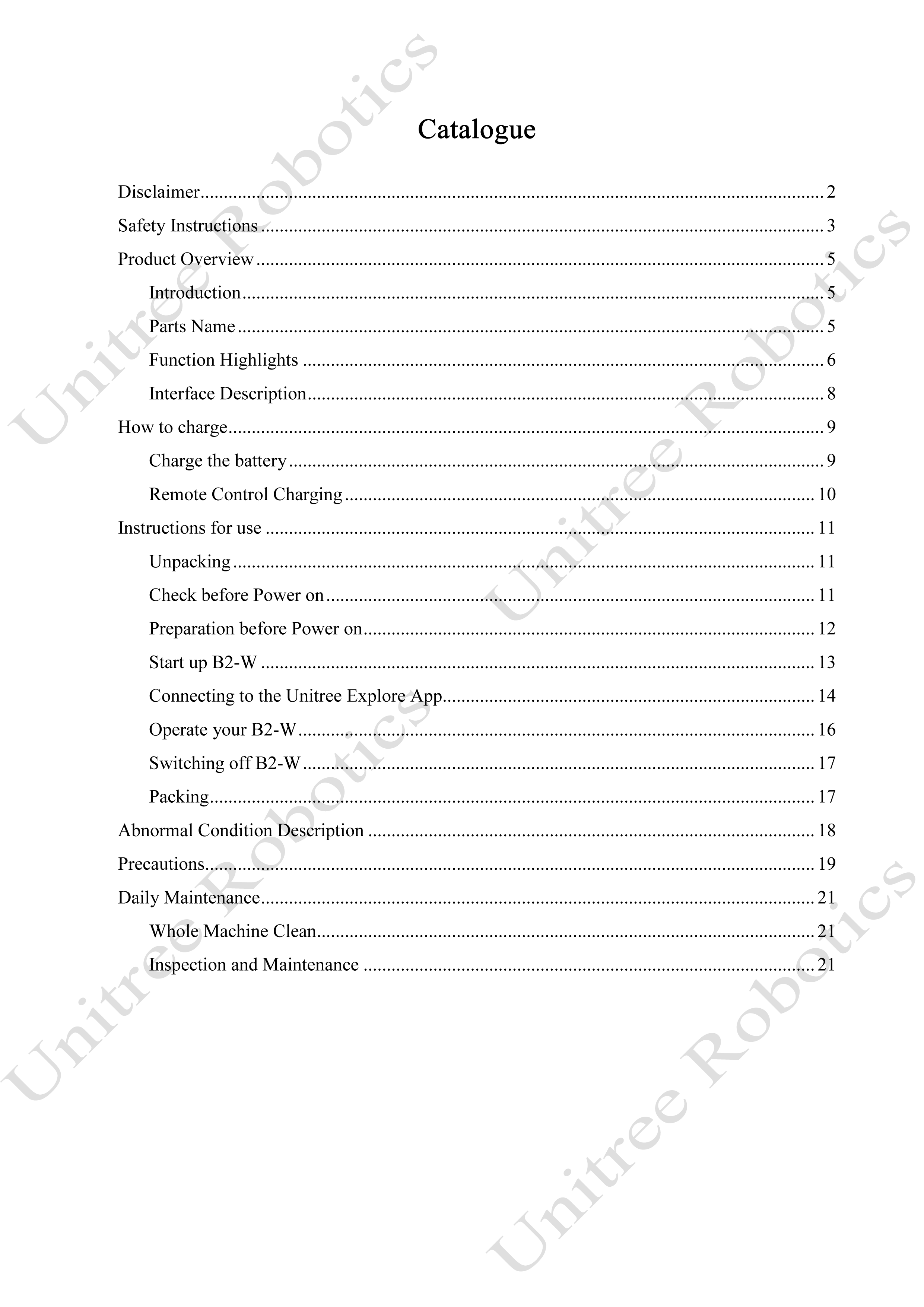 Unitree B2-W Official User Manual page 2