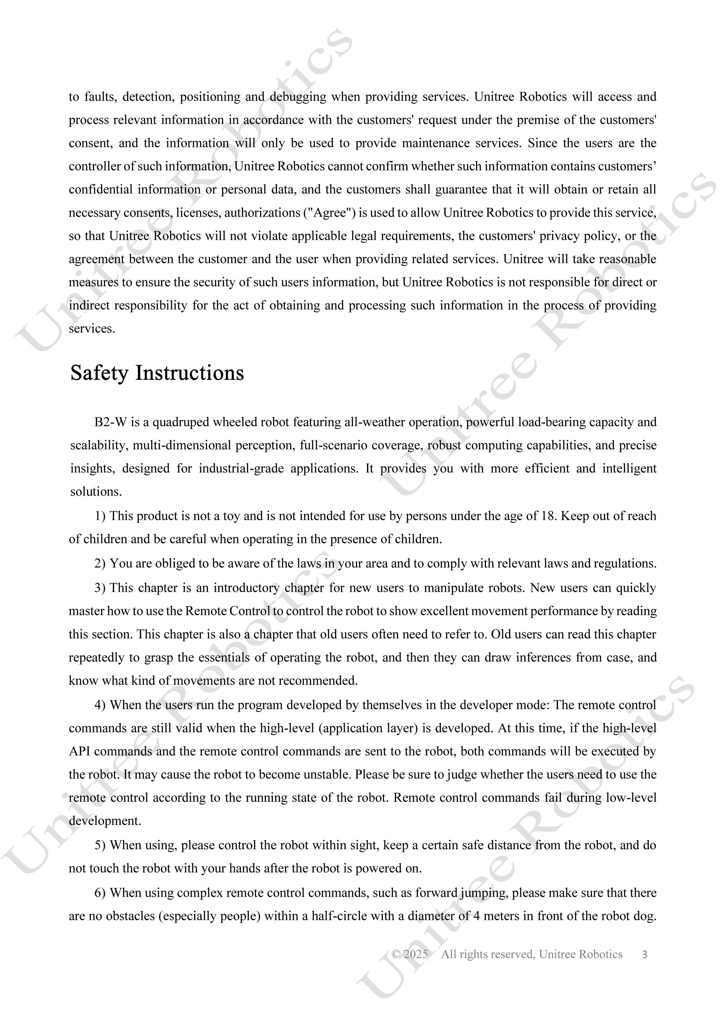Unitree B2-W Official User Manual page 4