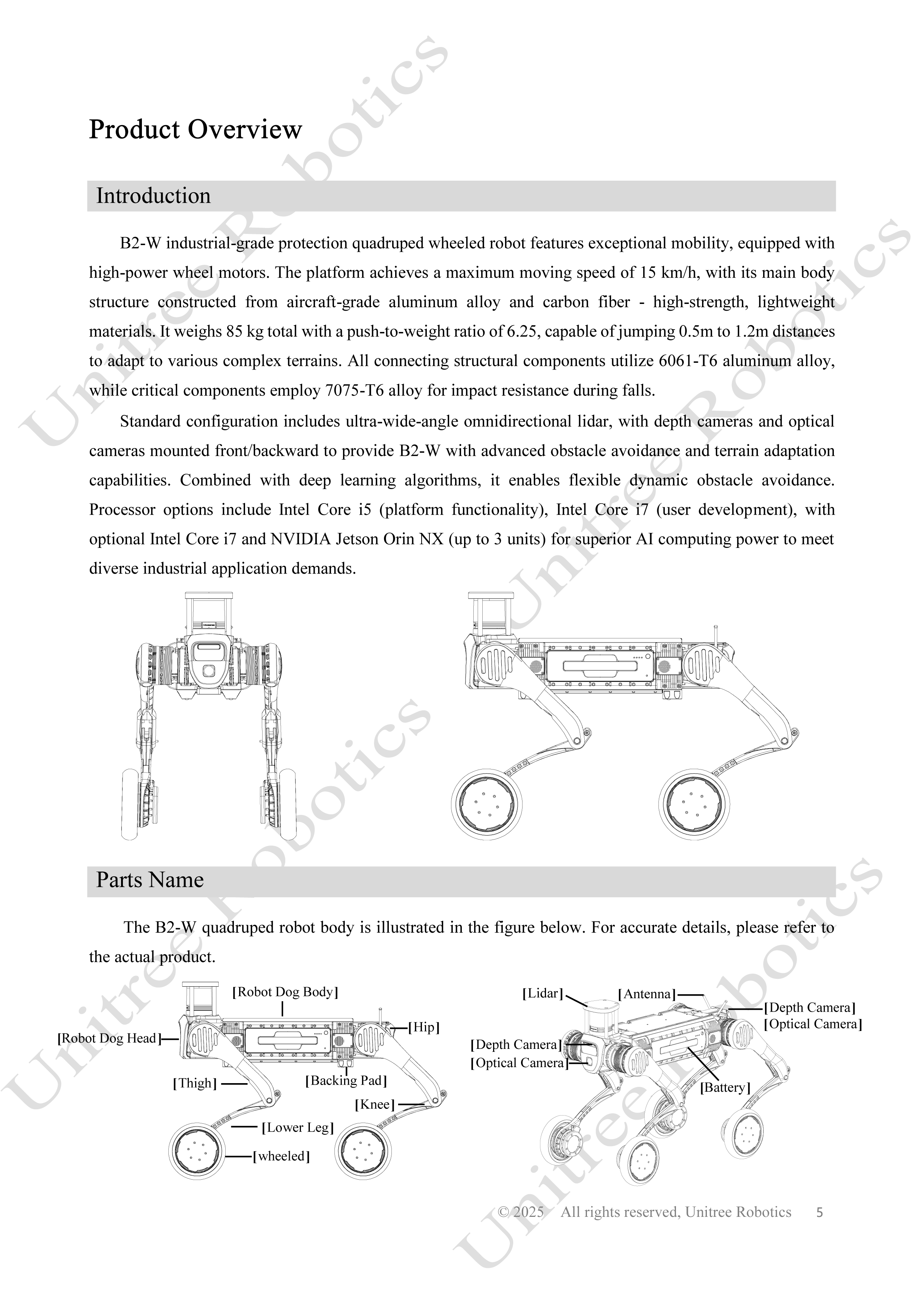 Unitree B2-W Official User Manual page 6