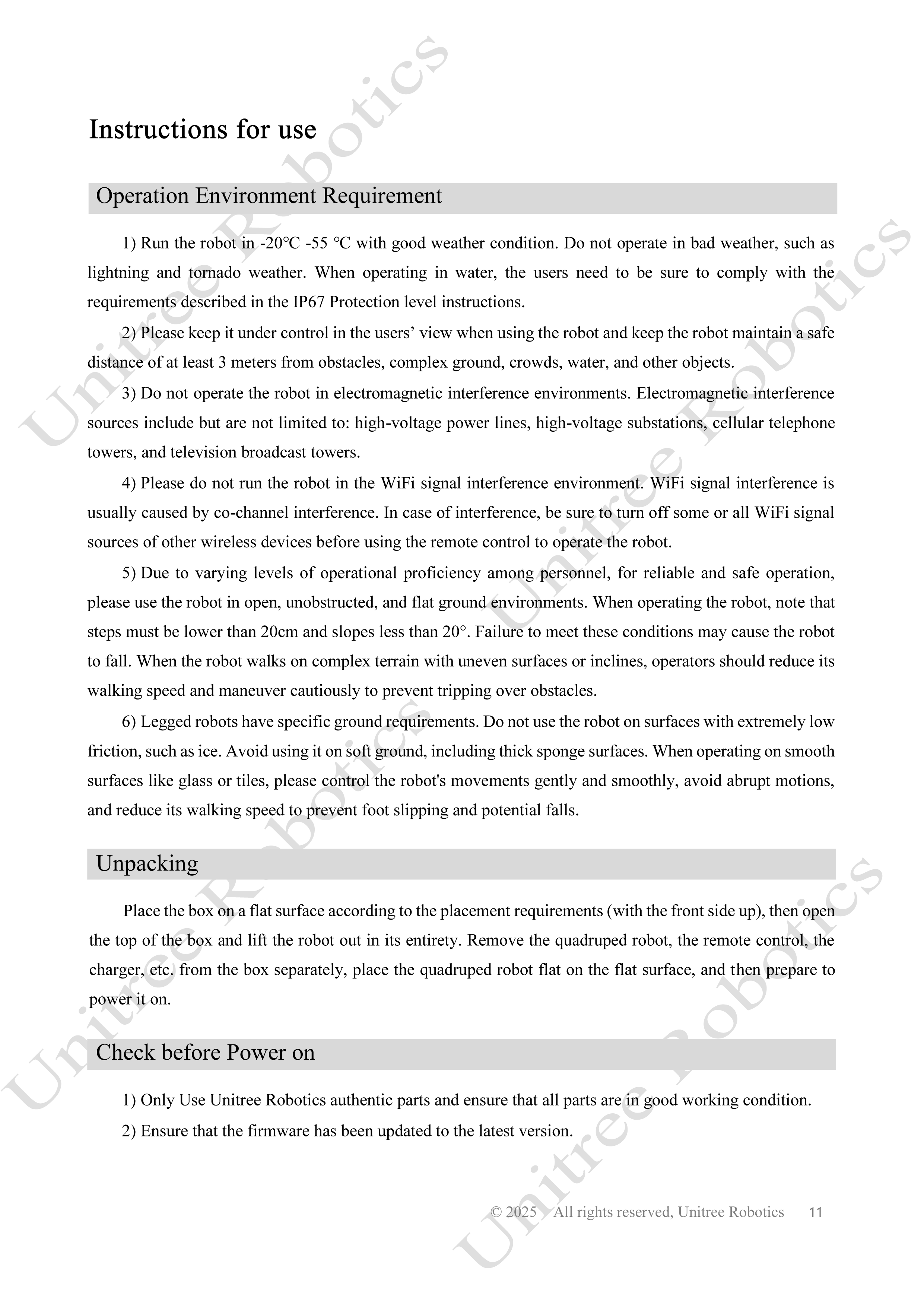 Unitree B2-W Official User Manual page 12