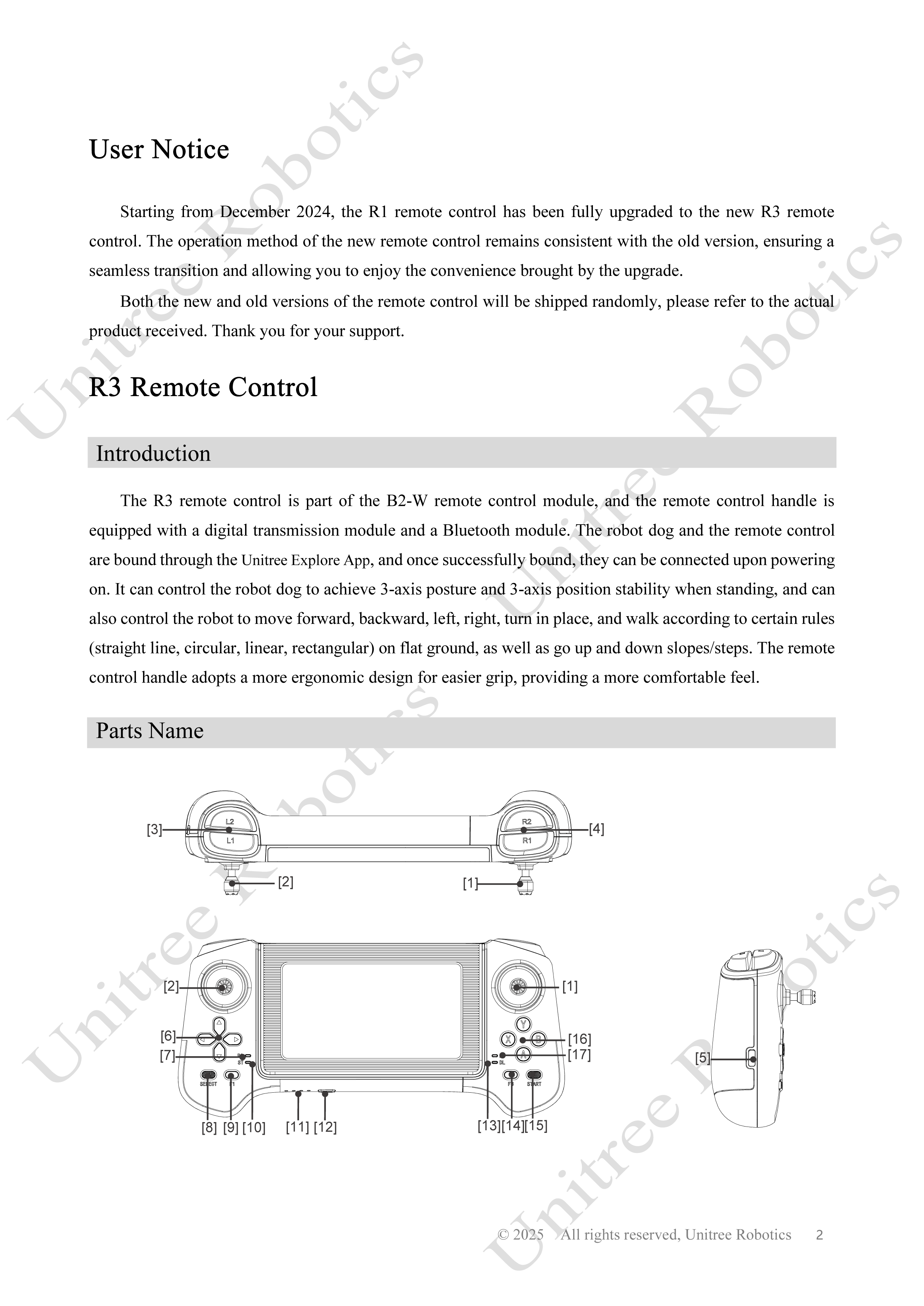 Unitree B2-W Remote Control Manual page 2