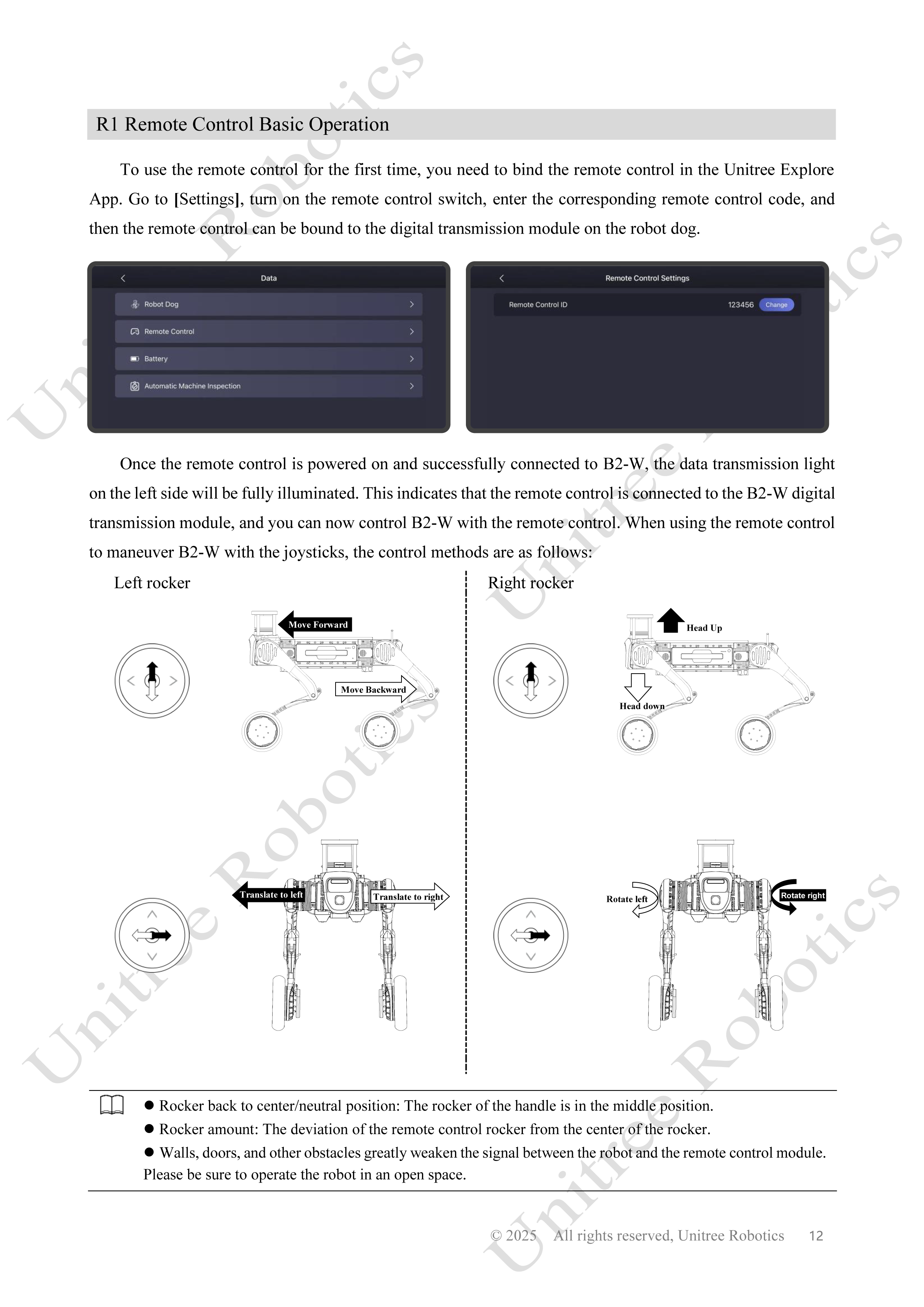 Unitree B2-W Remote Control Manual page 12