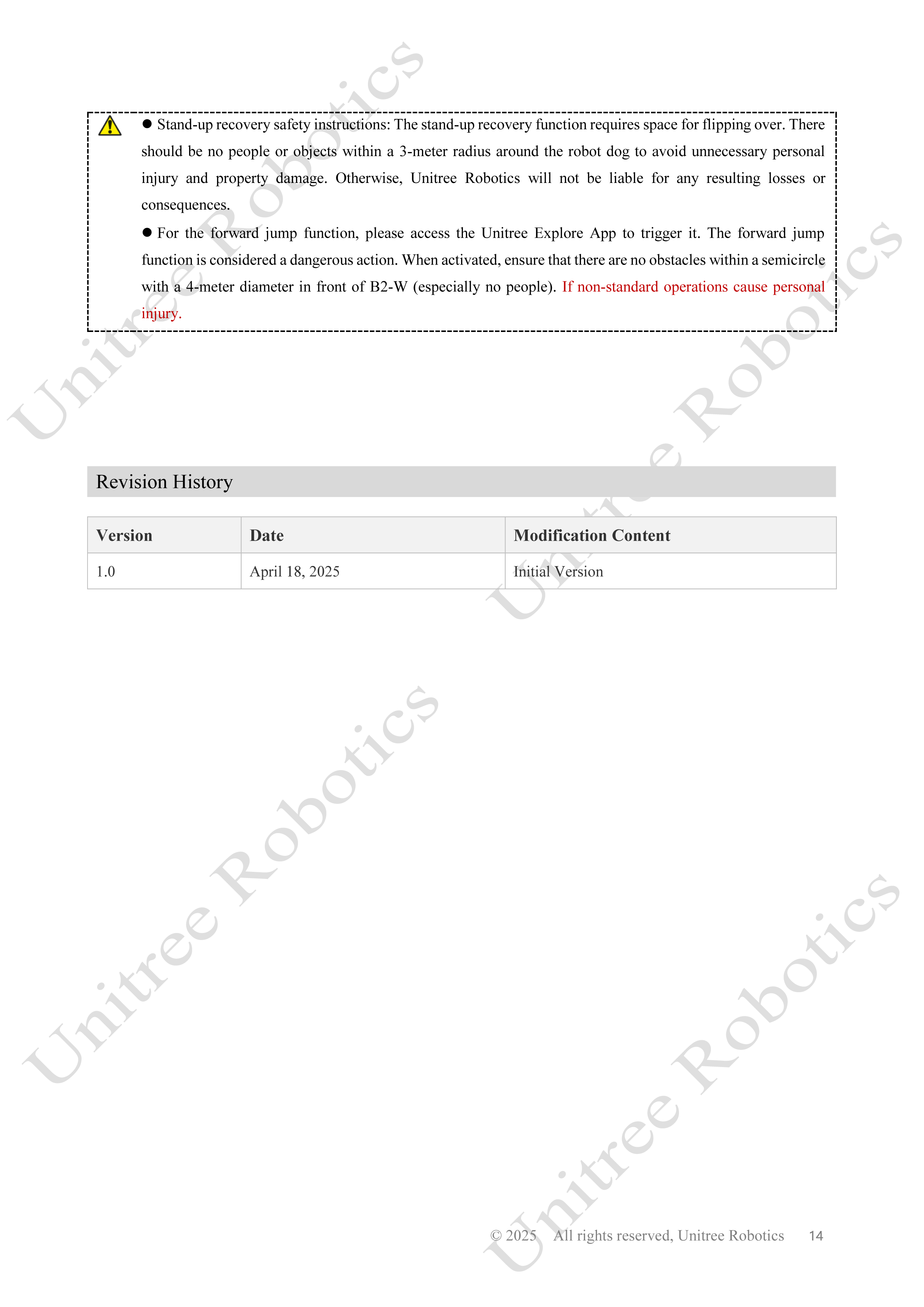 Unitree B2-W Remote Control Manual page 14