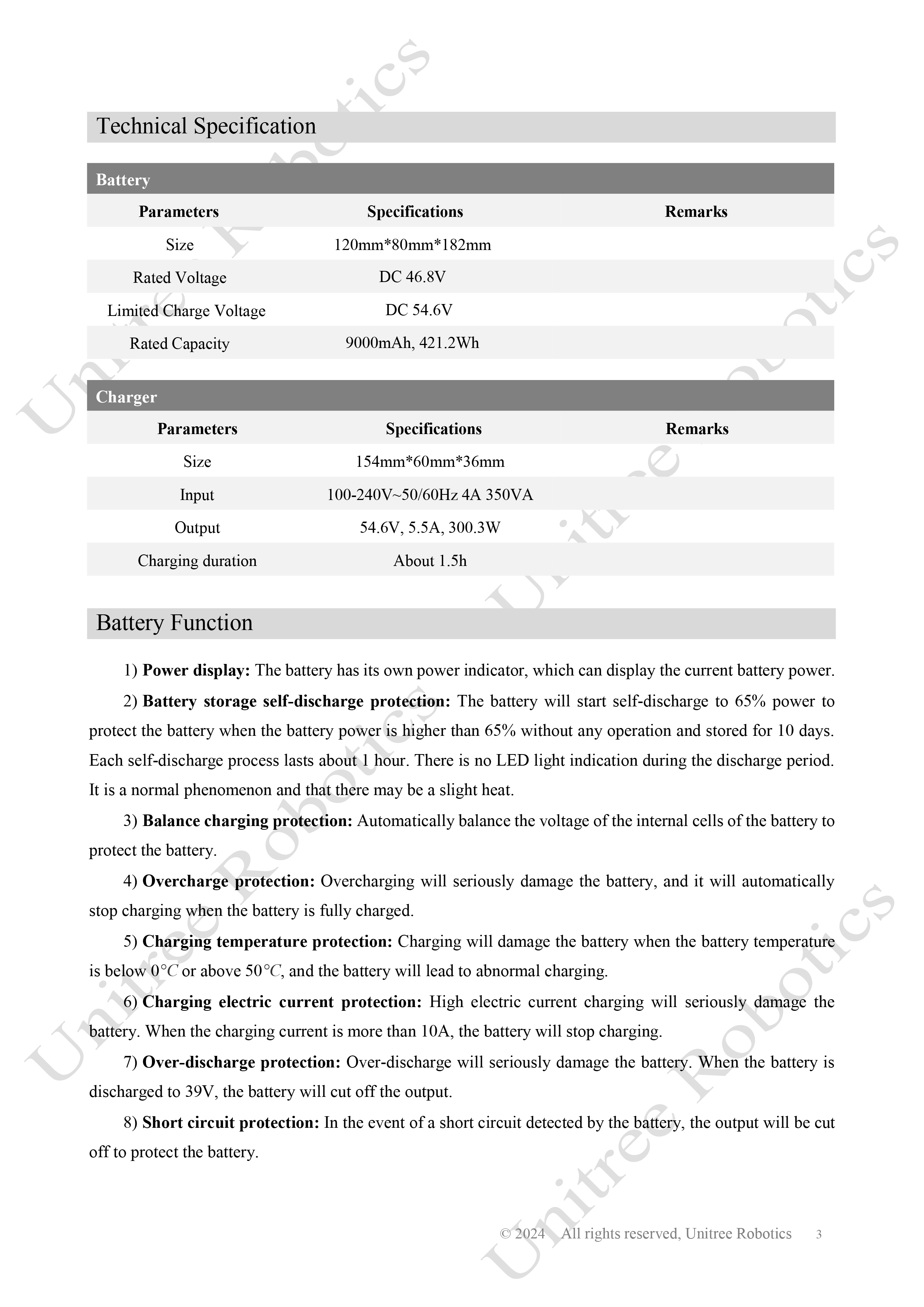 Unitree G1 Battery and Charger Manual page 3