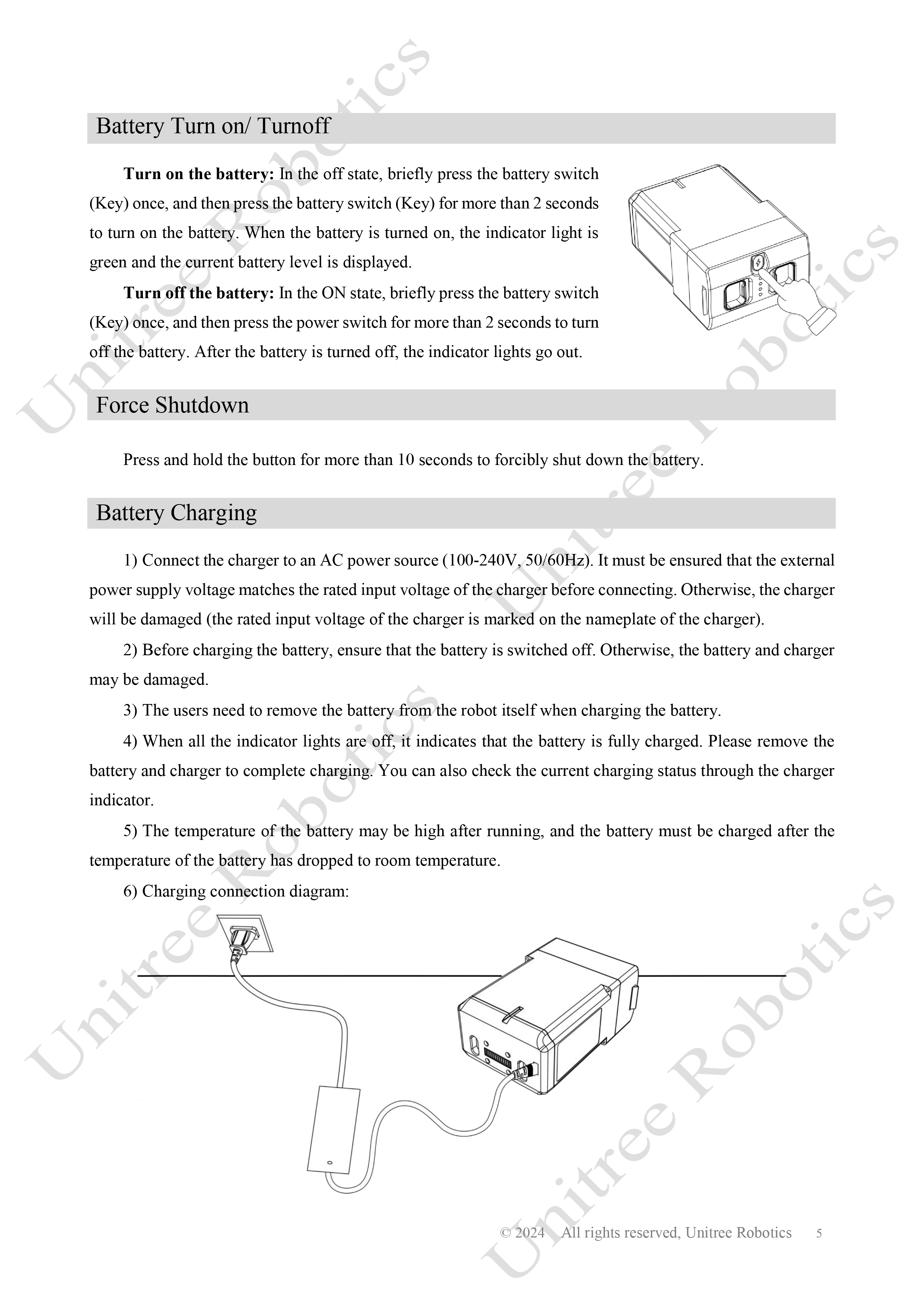 Unitree G1 Battery and Charger Manual page 5