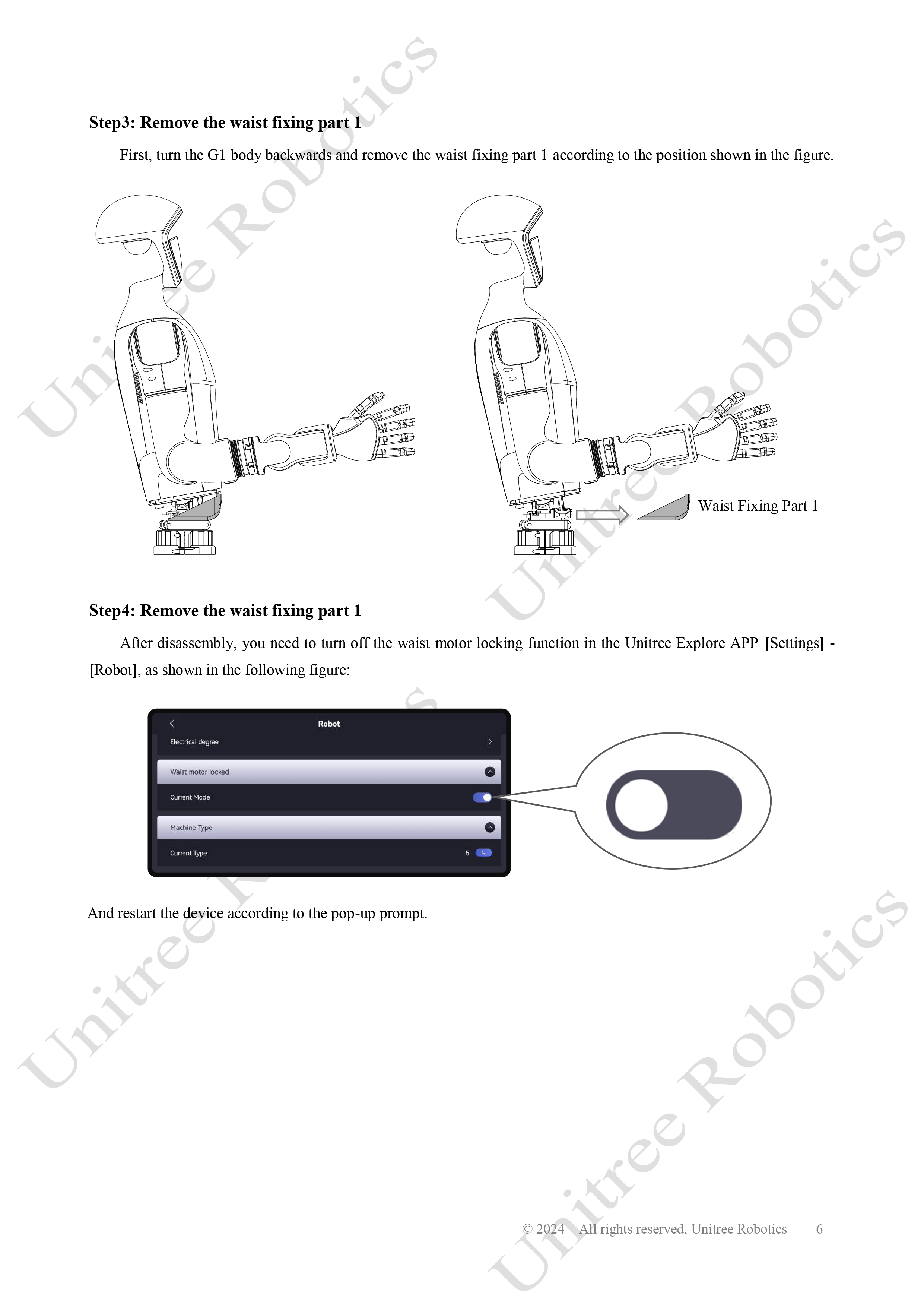 Unitree G1 EDU Waist Fastener Installation Manual page 6