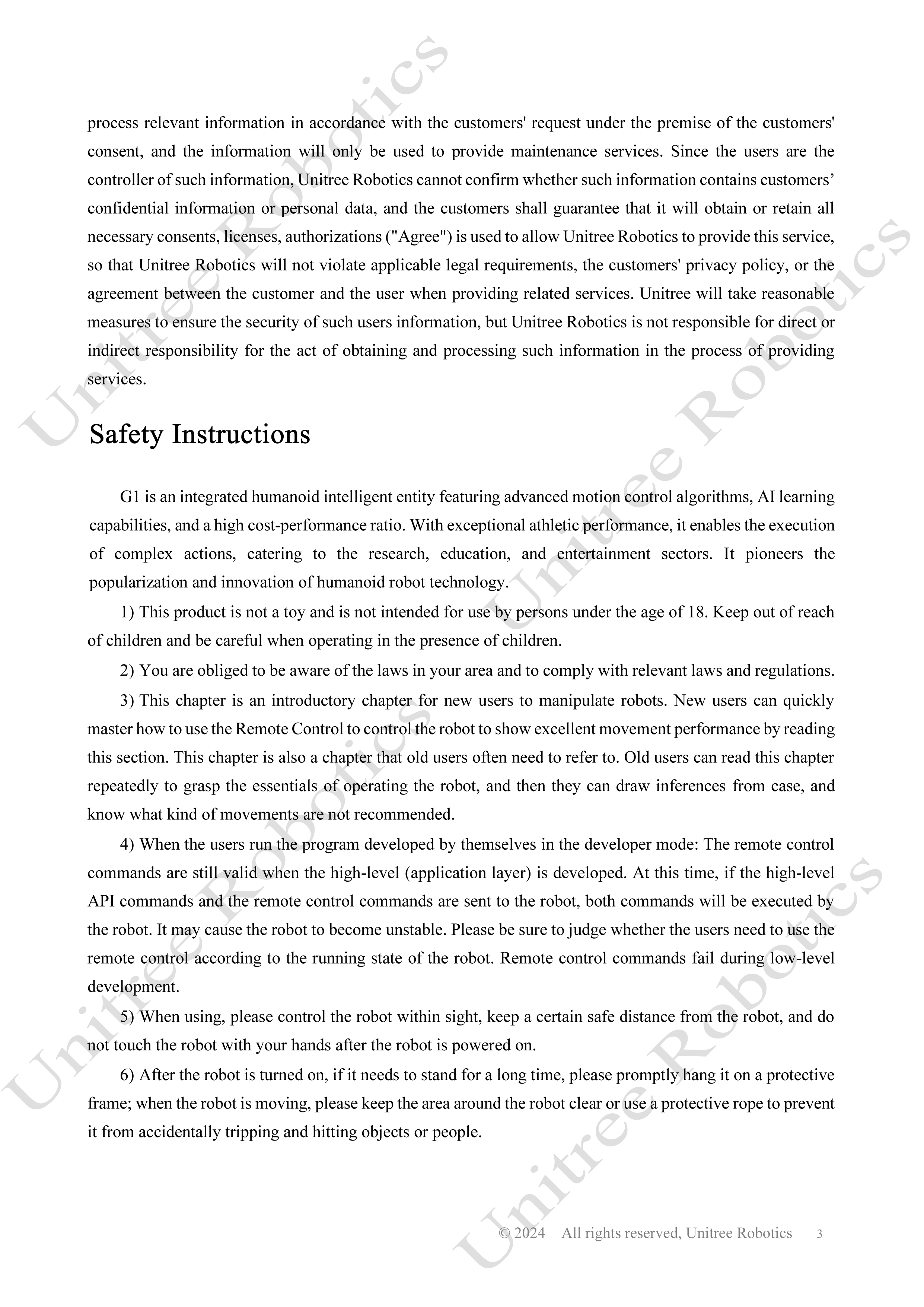 Unitree G1 Official User Manual page 4