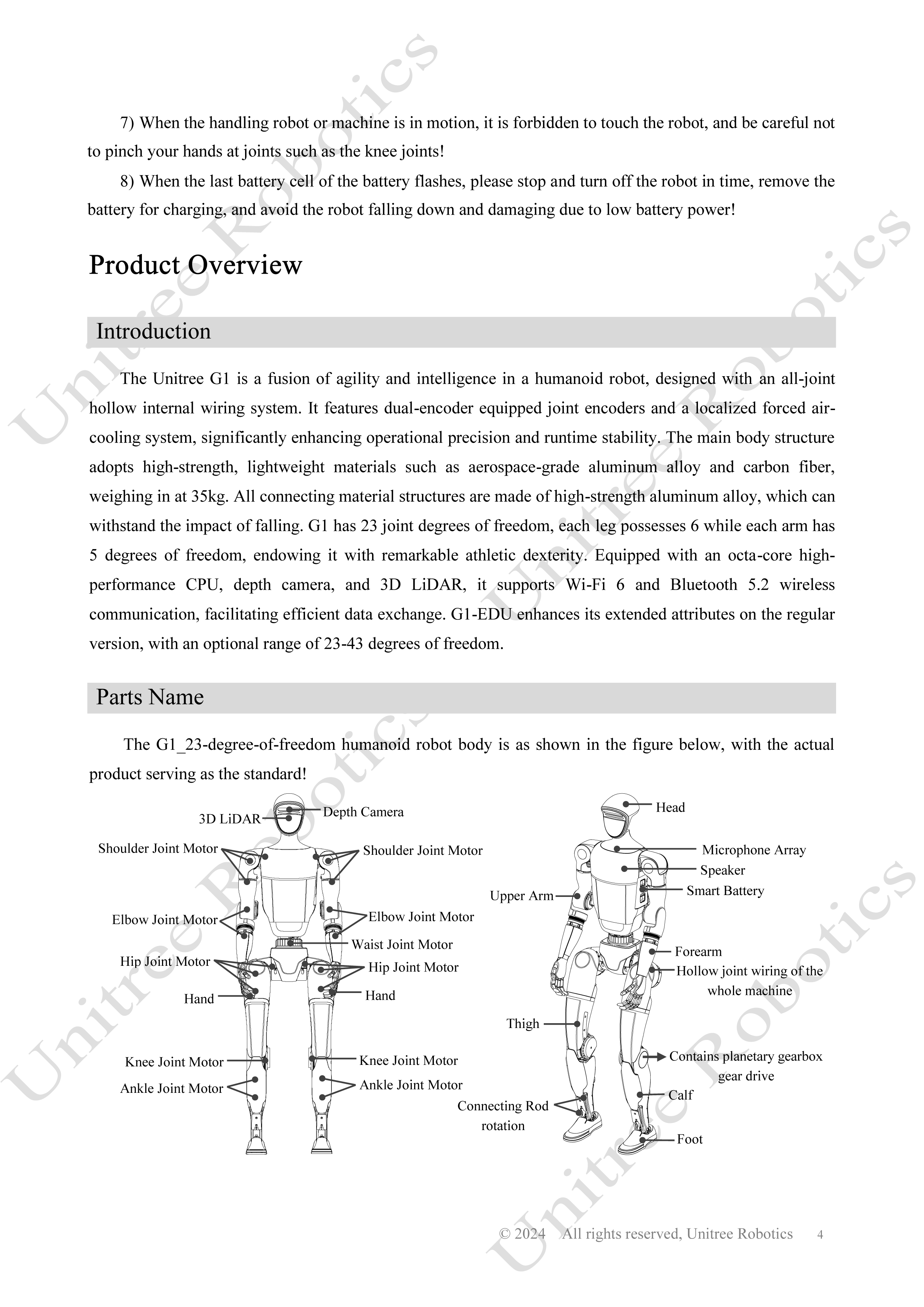 Unitree G1 Official User Manual page 5