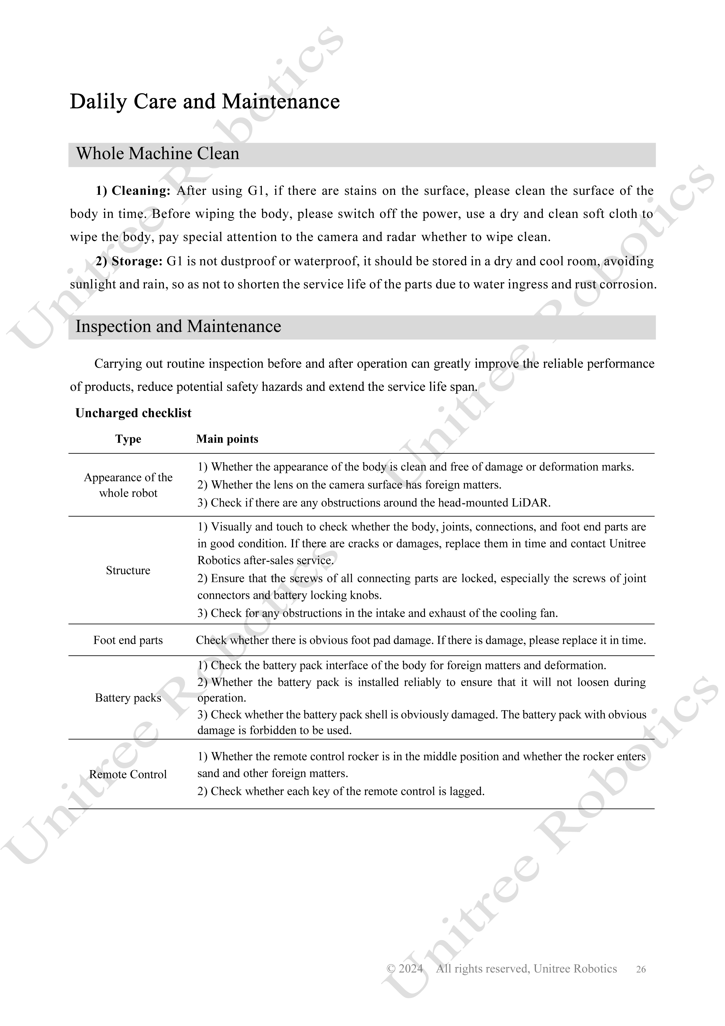 Unitree G1 Official User Manual page 27