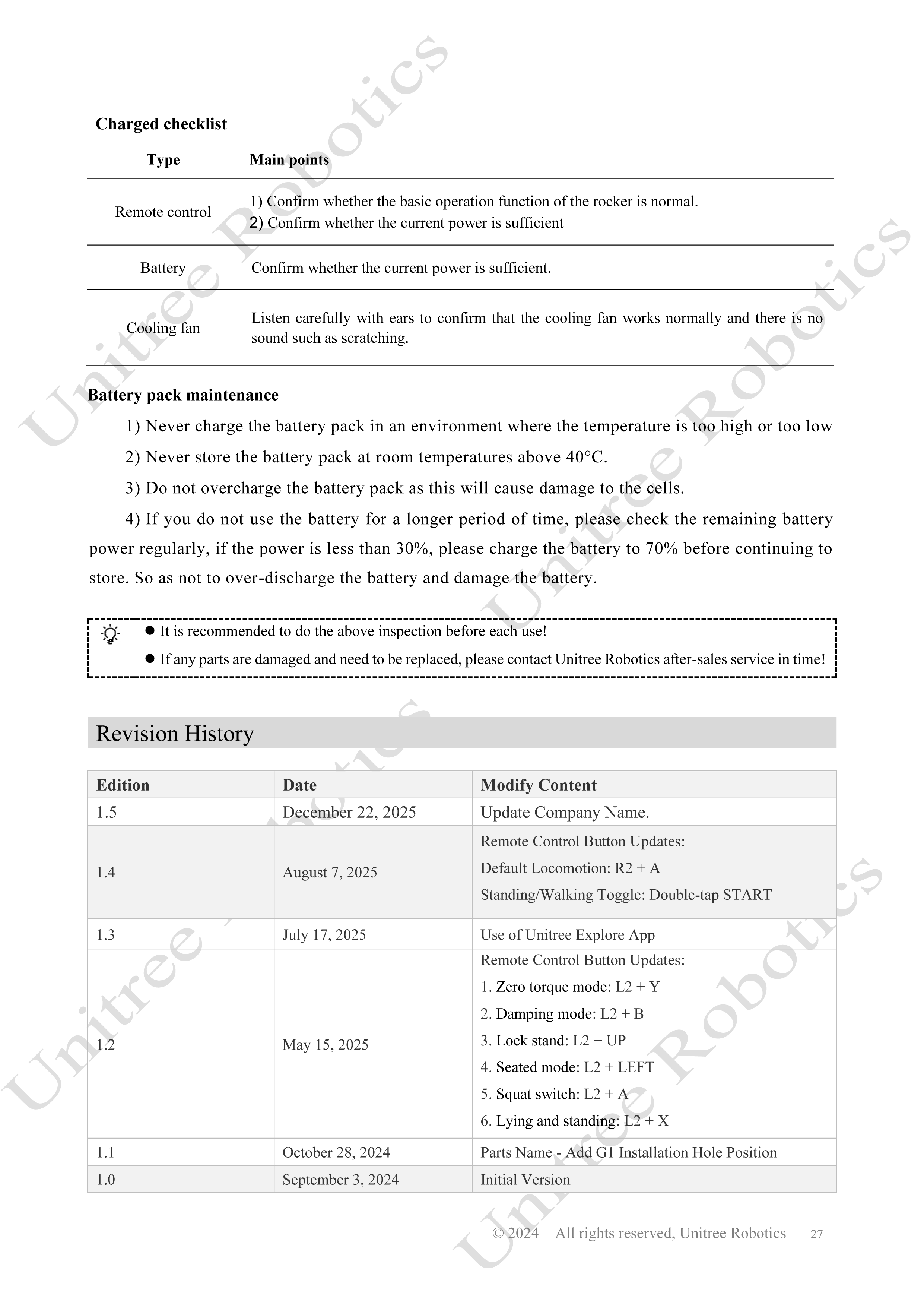 Unitree G1 Official User Manual page 28