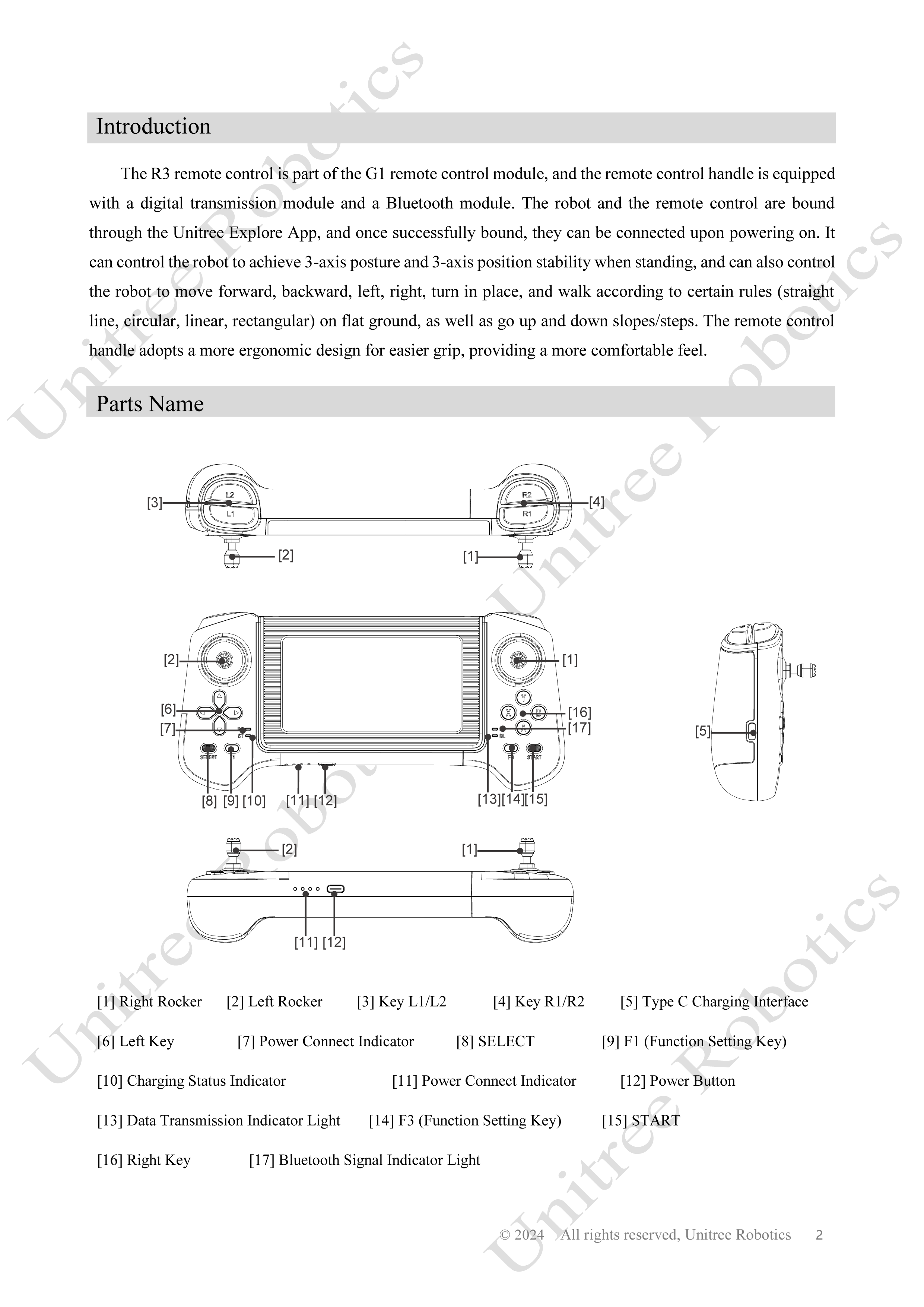 Unitree G1 Remote Control Manual page 2