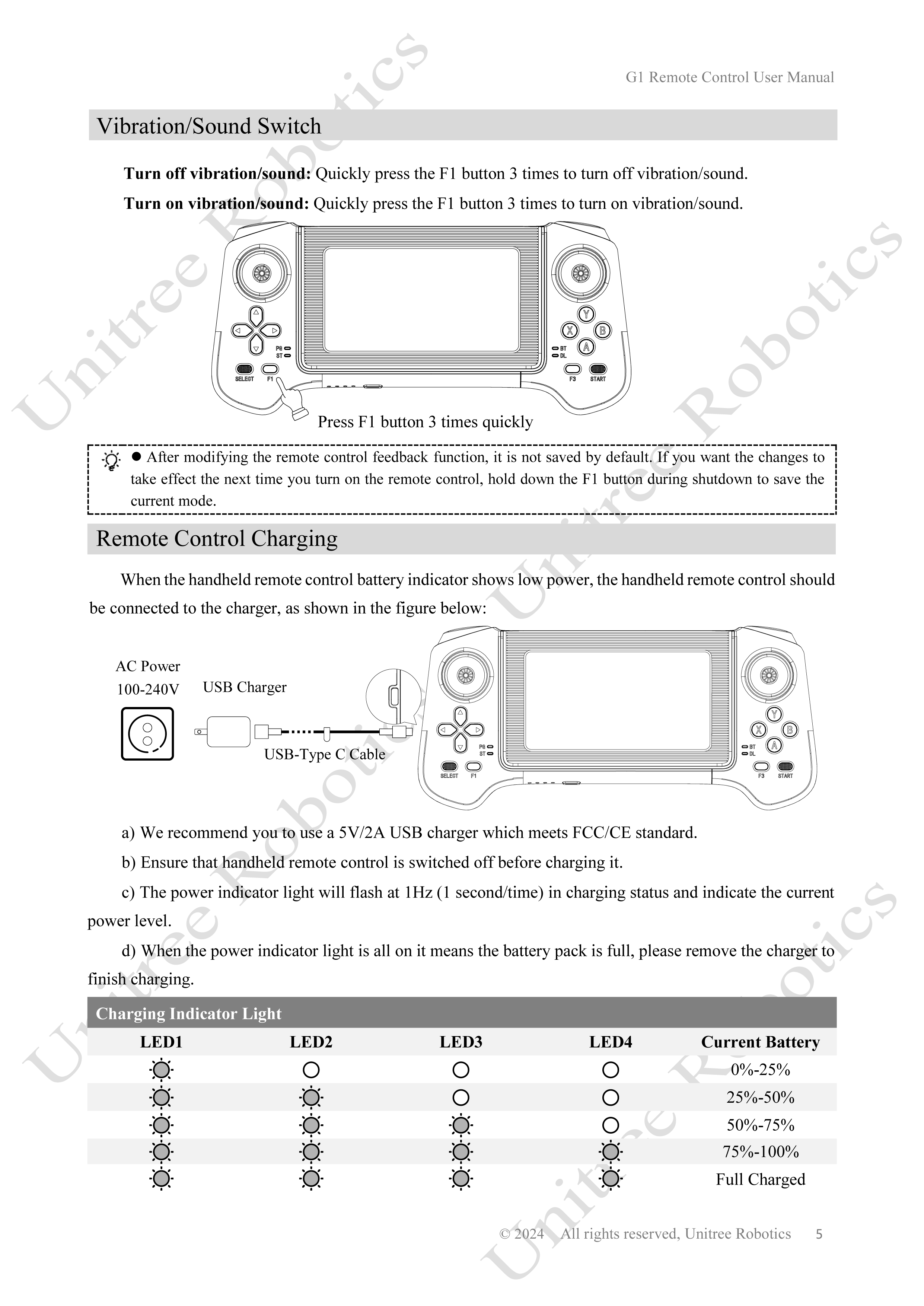 Unitree G1 Remote Control Manual page 5