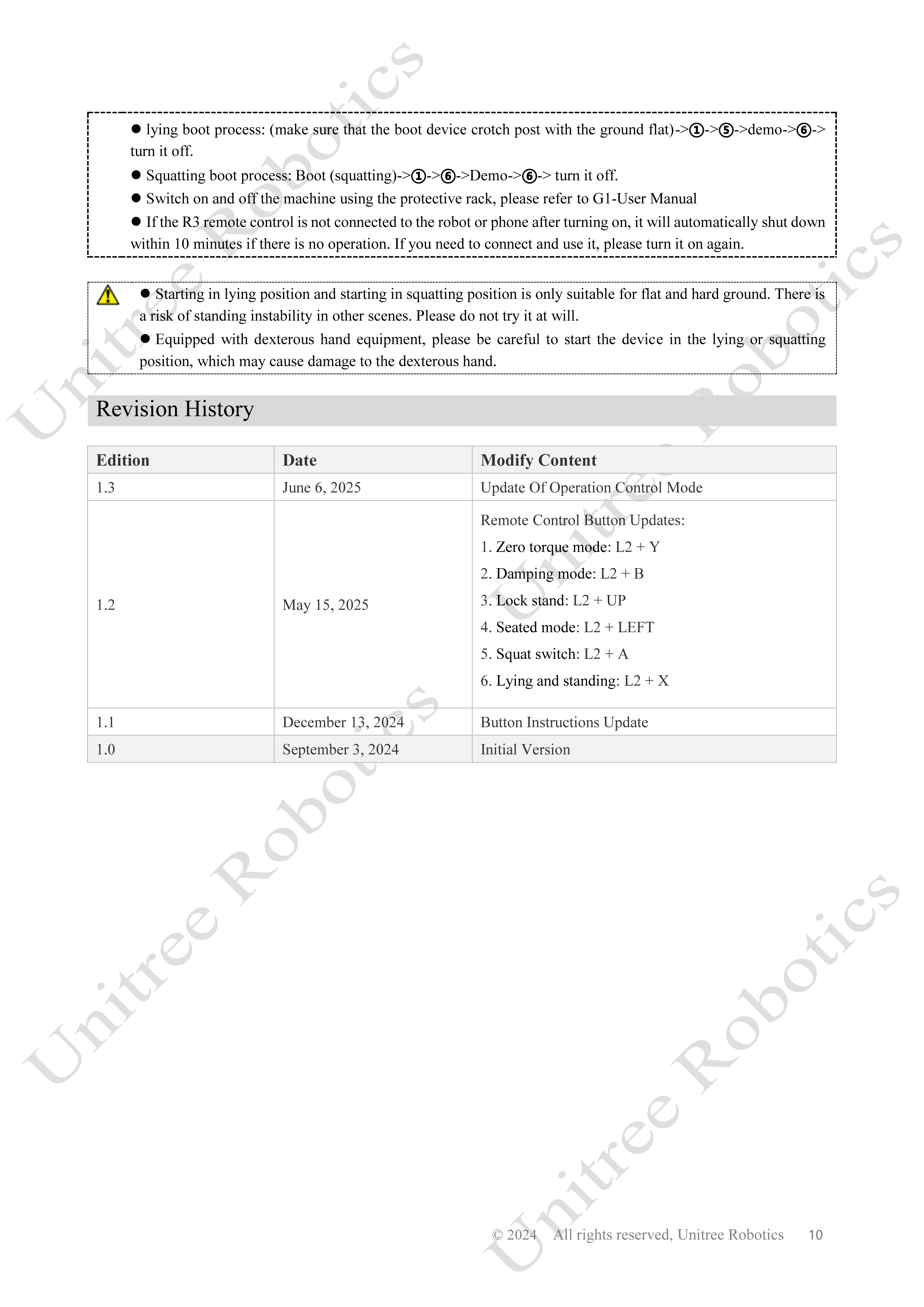 Unitree G1 Remote Control Manual page 10
