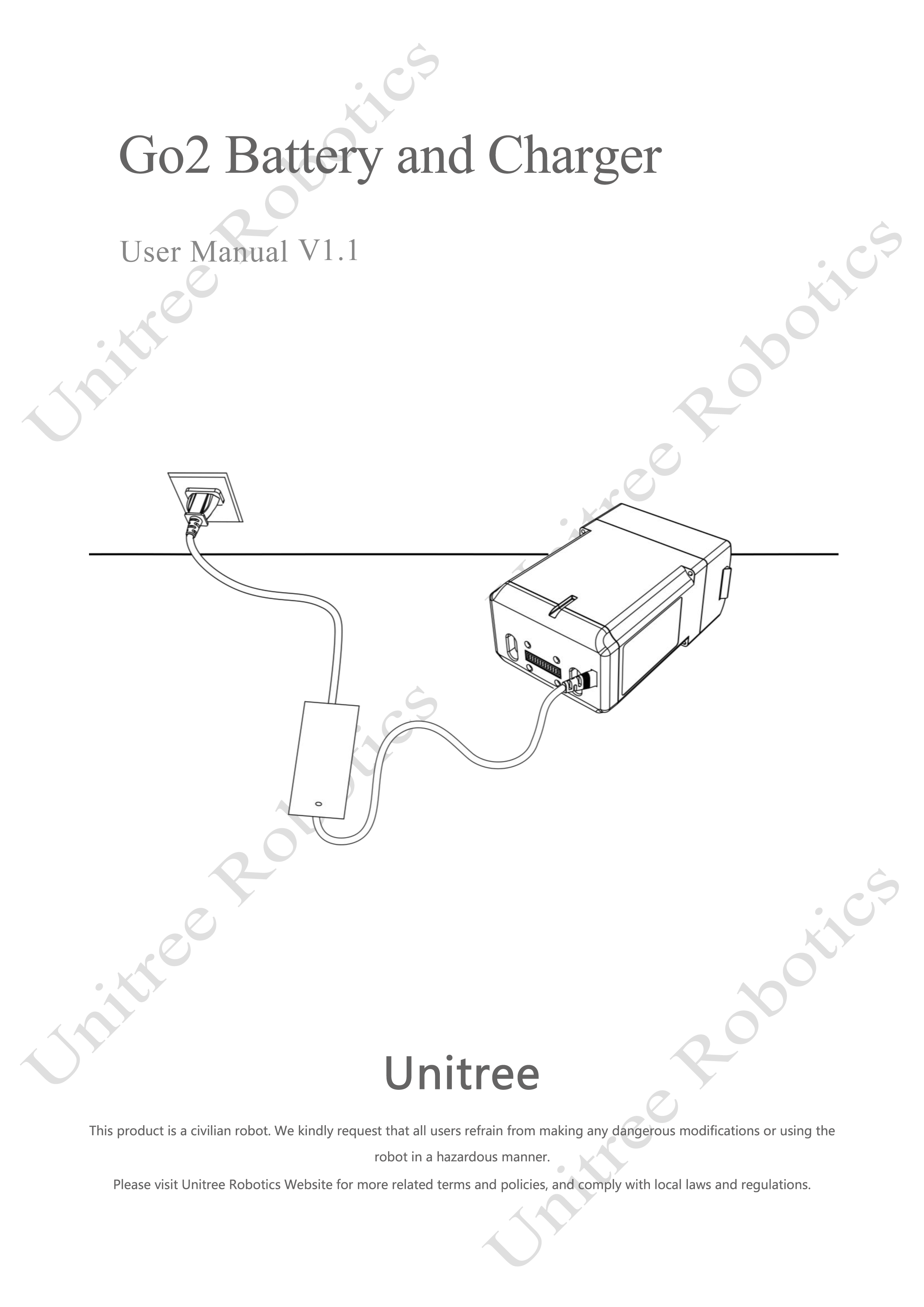 Unitree Go2 Battery and Charger Manual page 1