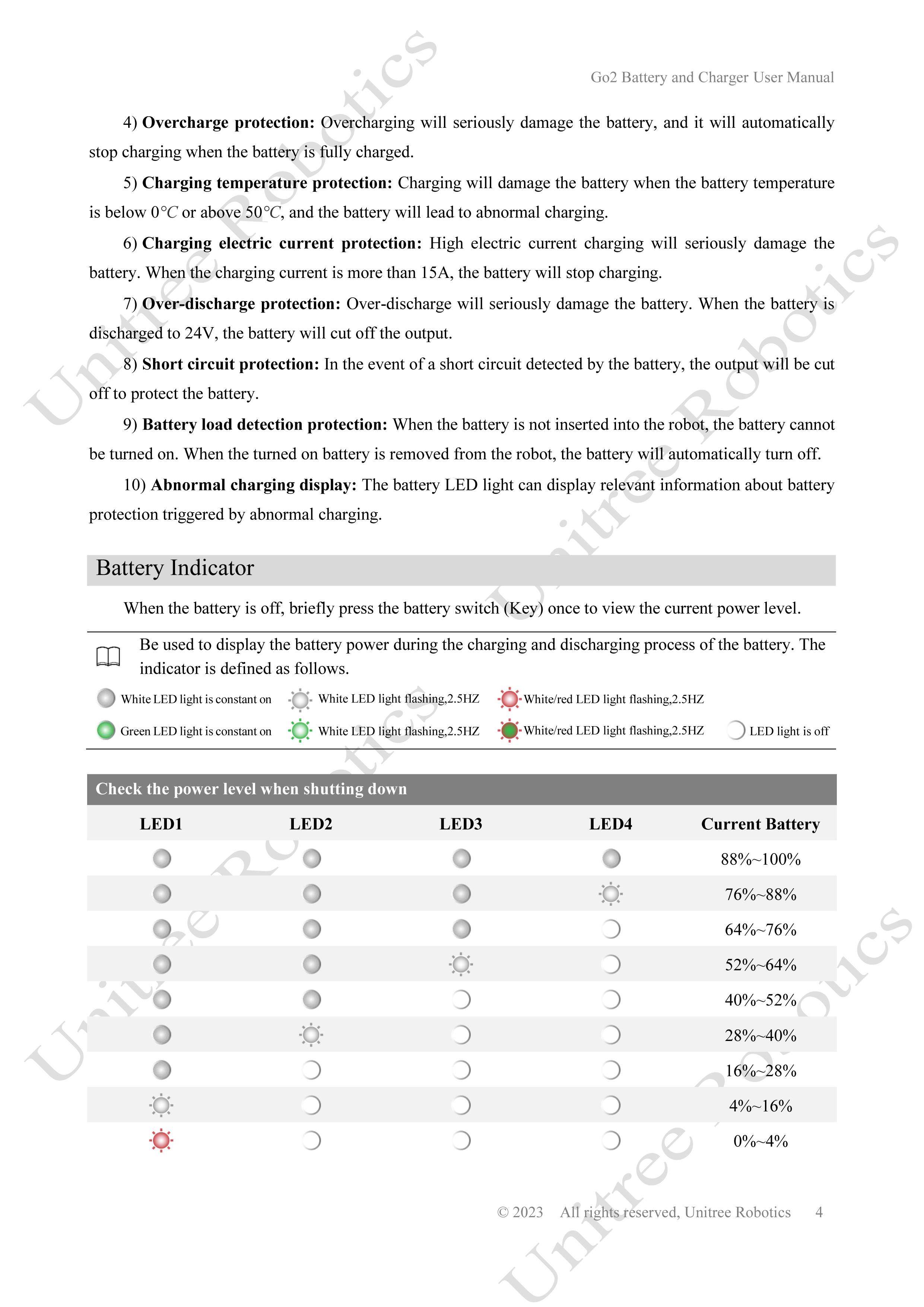 Unitree Go2 Battery and Charger Manual page 4