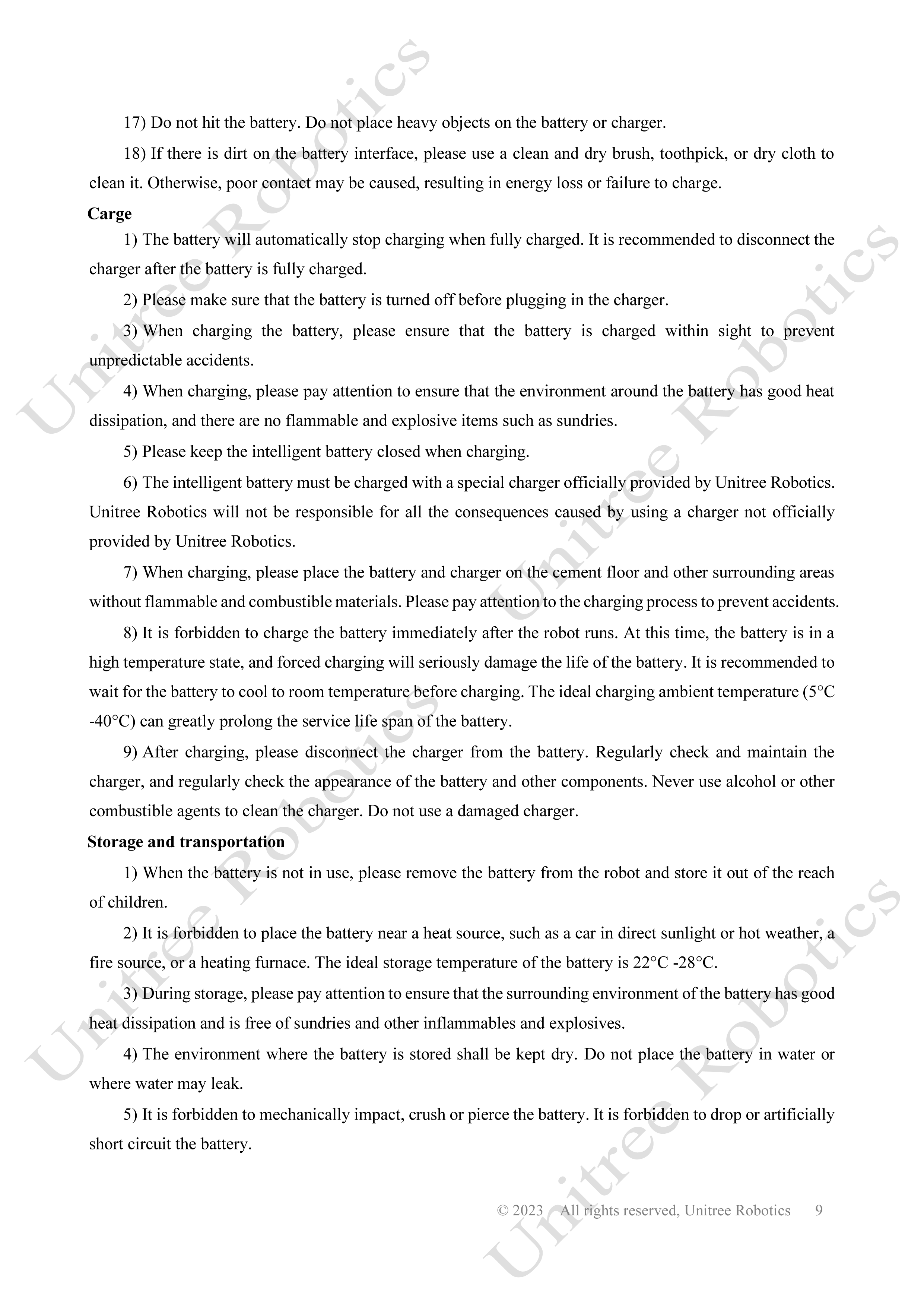 Unitree Go2 Battery and Charger Manual page 9