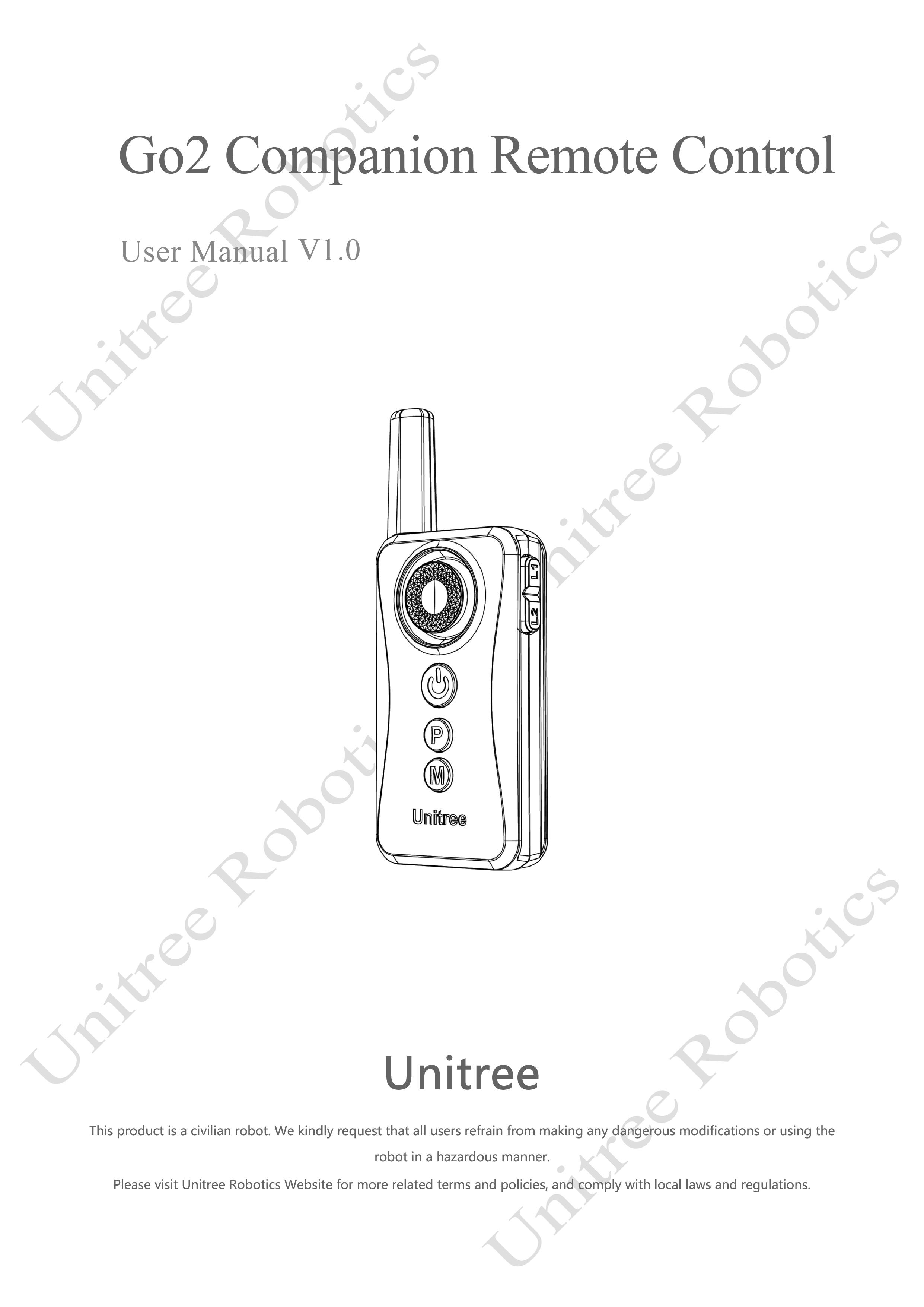 Unitree Go2 Companion Remote Control Manual page 1