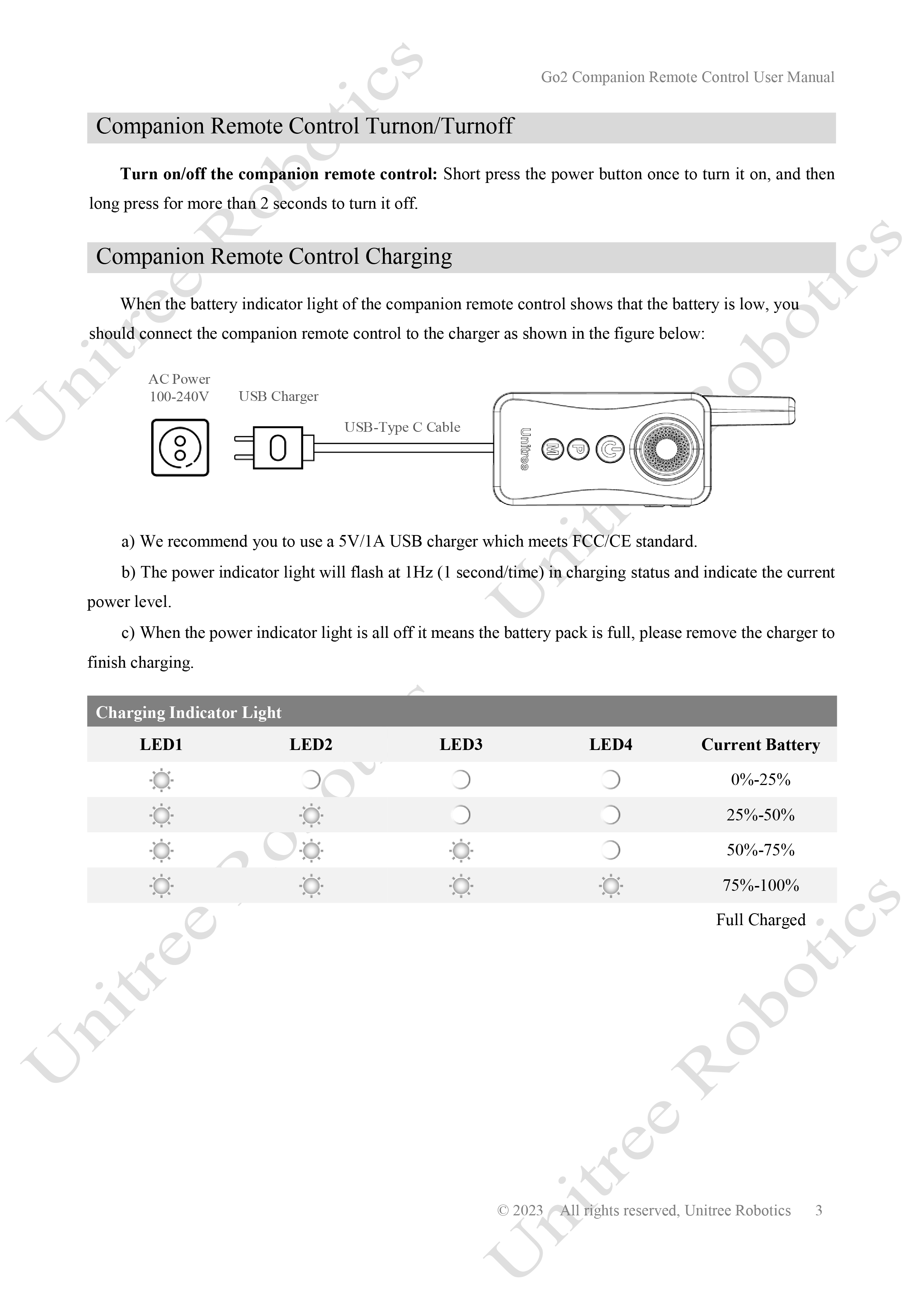 Unitree Go2 Companion Remote Control Manual page 3