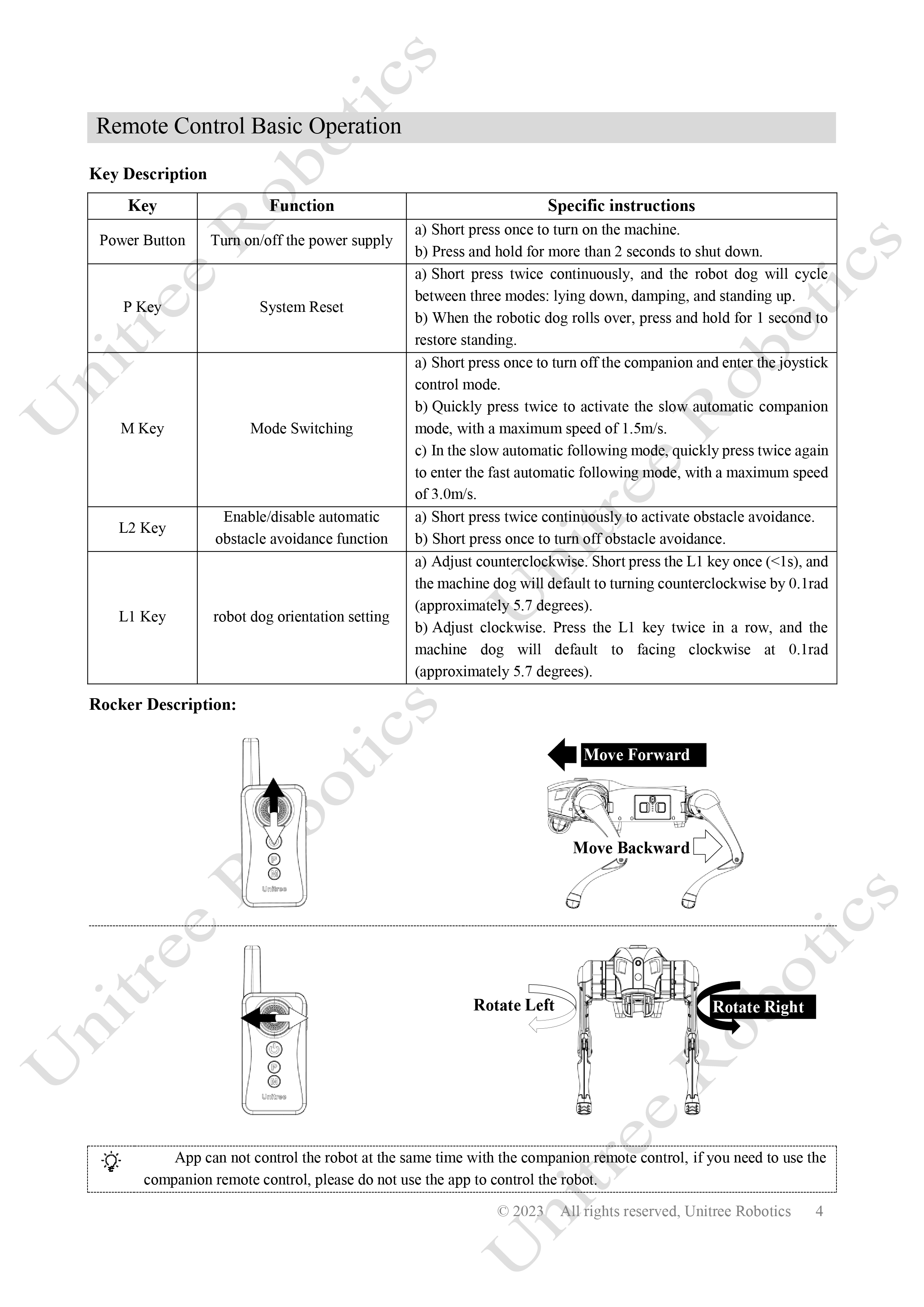 Unitree Go2 Companion Remote Control Manual page 4