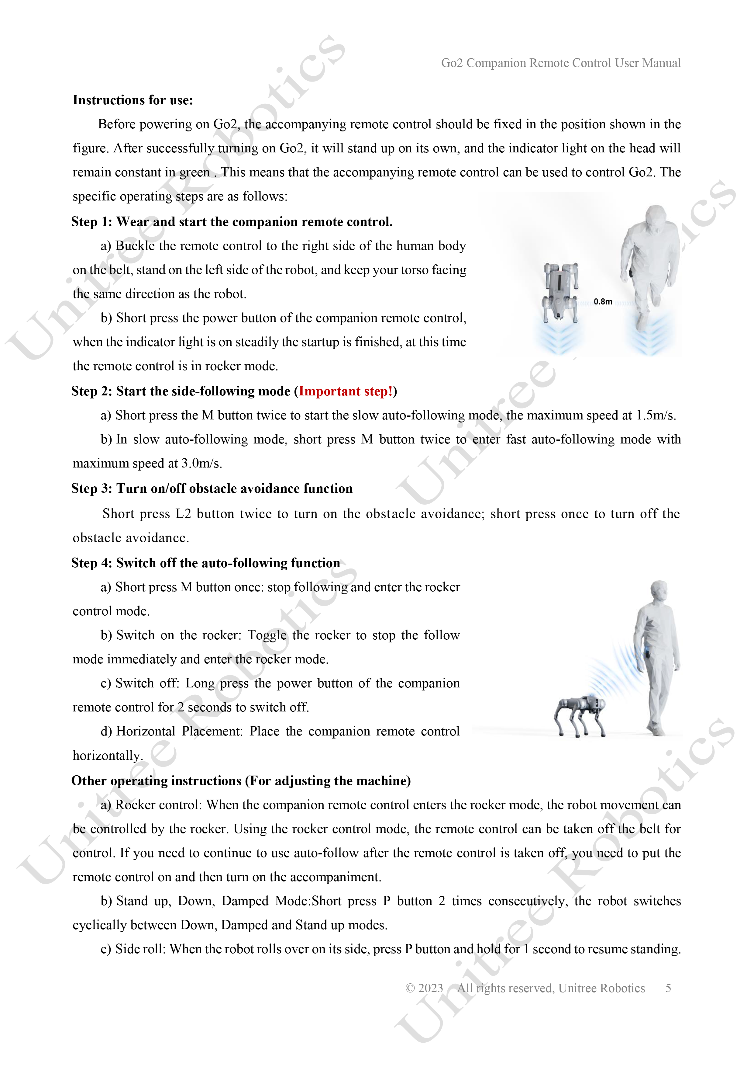 Unitree Go2 Companion Remote Control Manual page 5