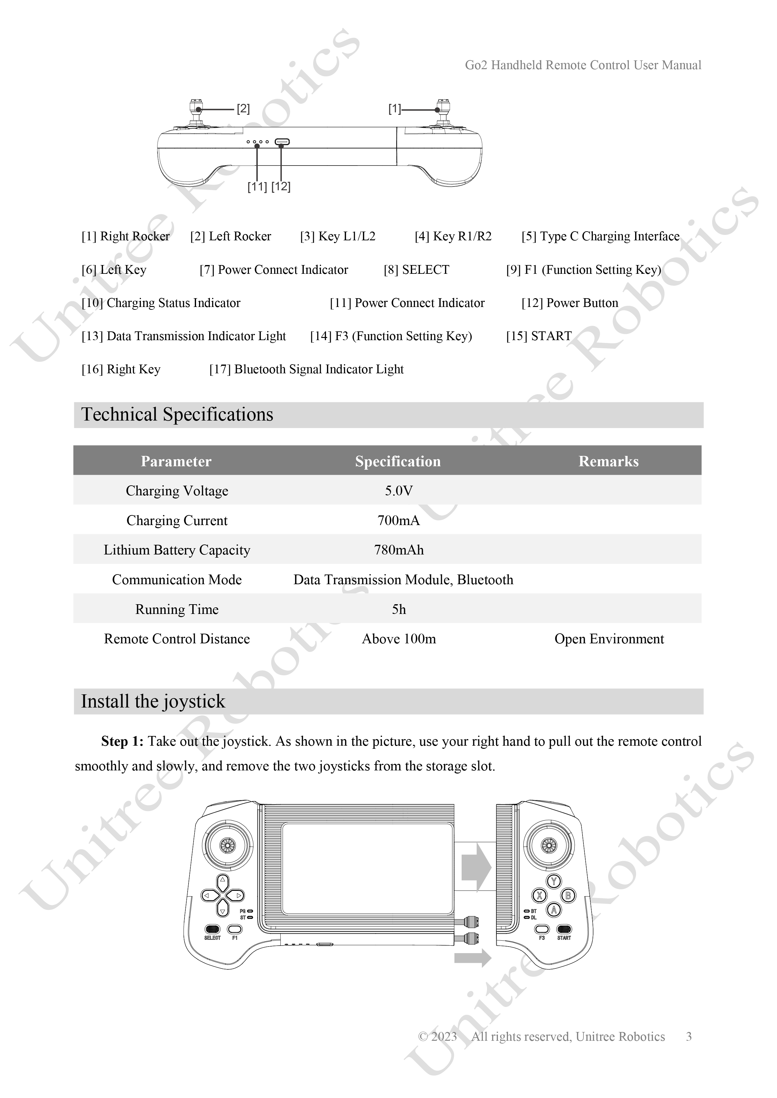 Unitree Go2 Handheld Remote Control Manual page 3