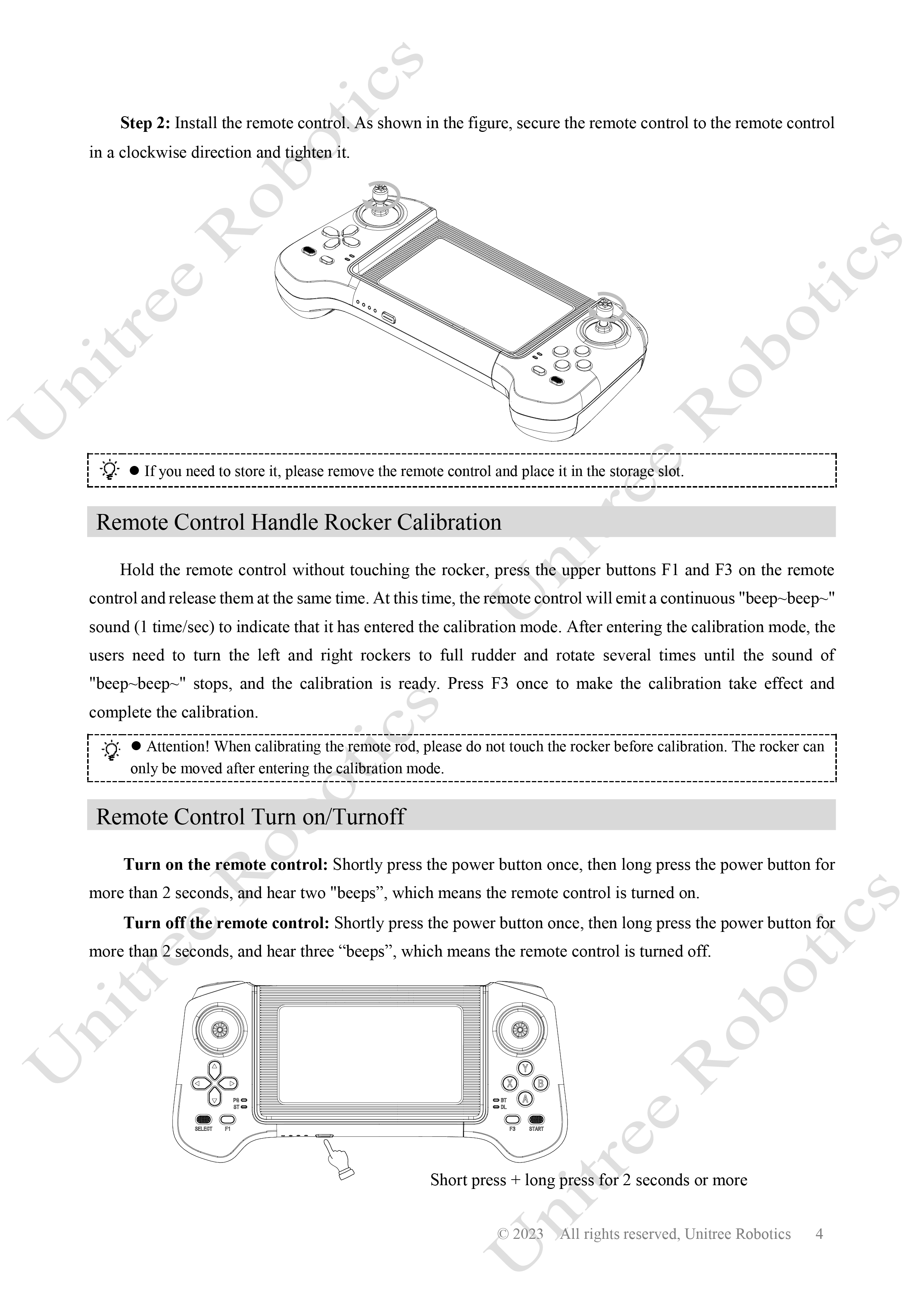 Unitree Go2 Handheld Remote Control Manual page 4