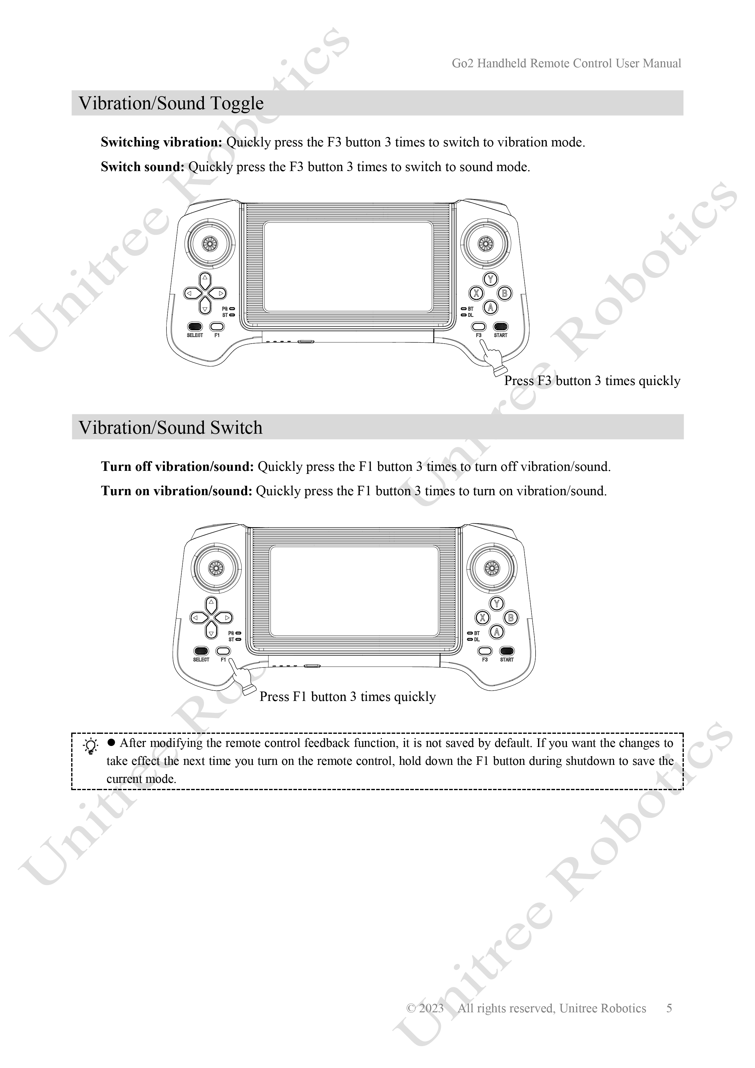 Unitree Go2 Handheld Remote Control Manual page 5