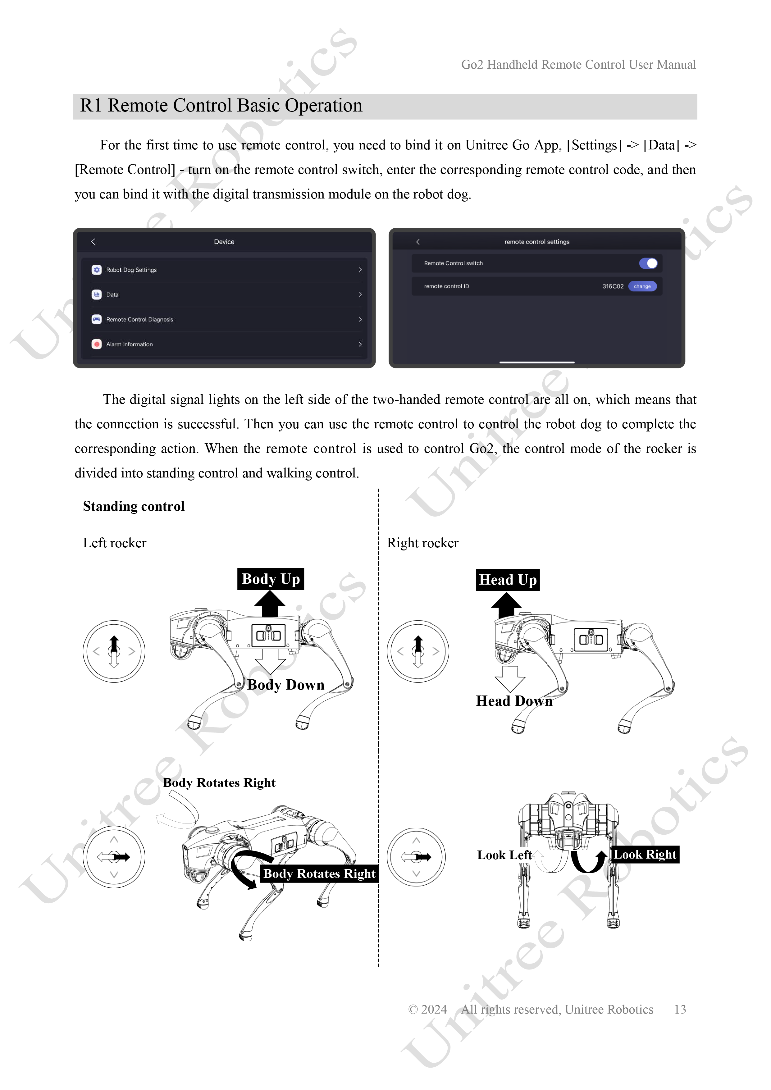 Unitree Go2 Handheld Remote Control Manual page 13