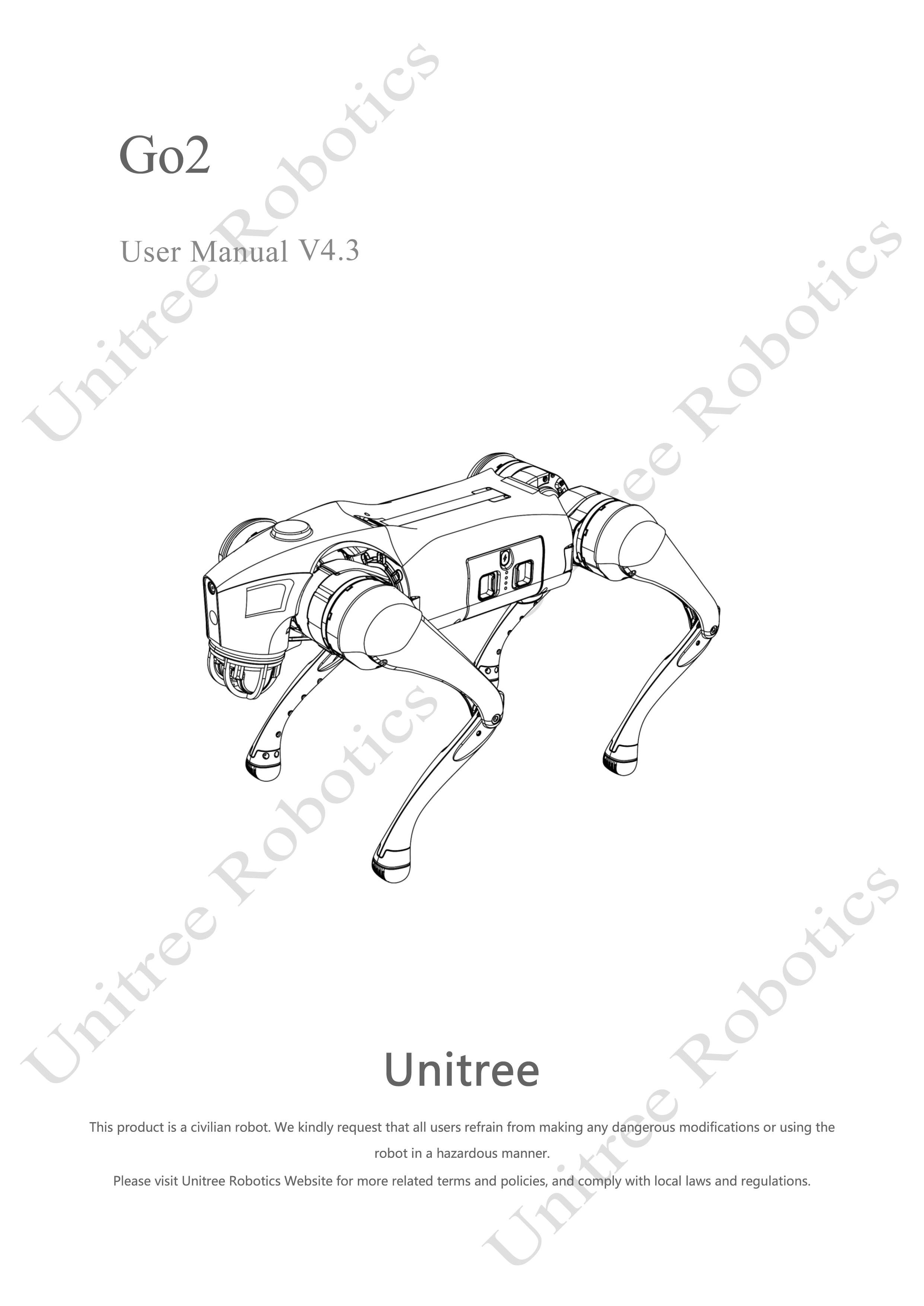 Unitree Go2 Official User Manual page 1