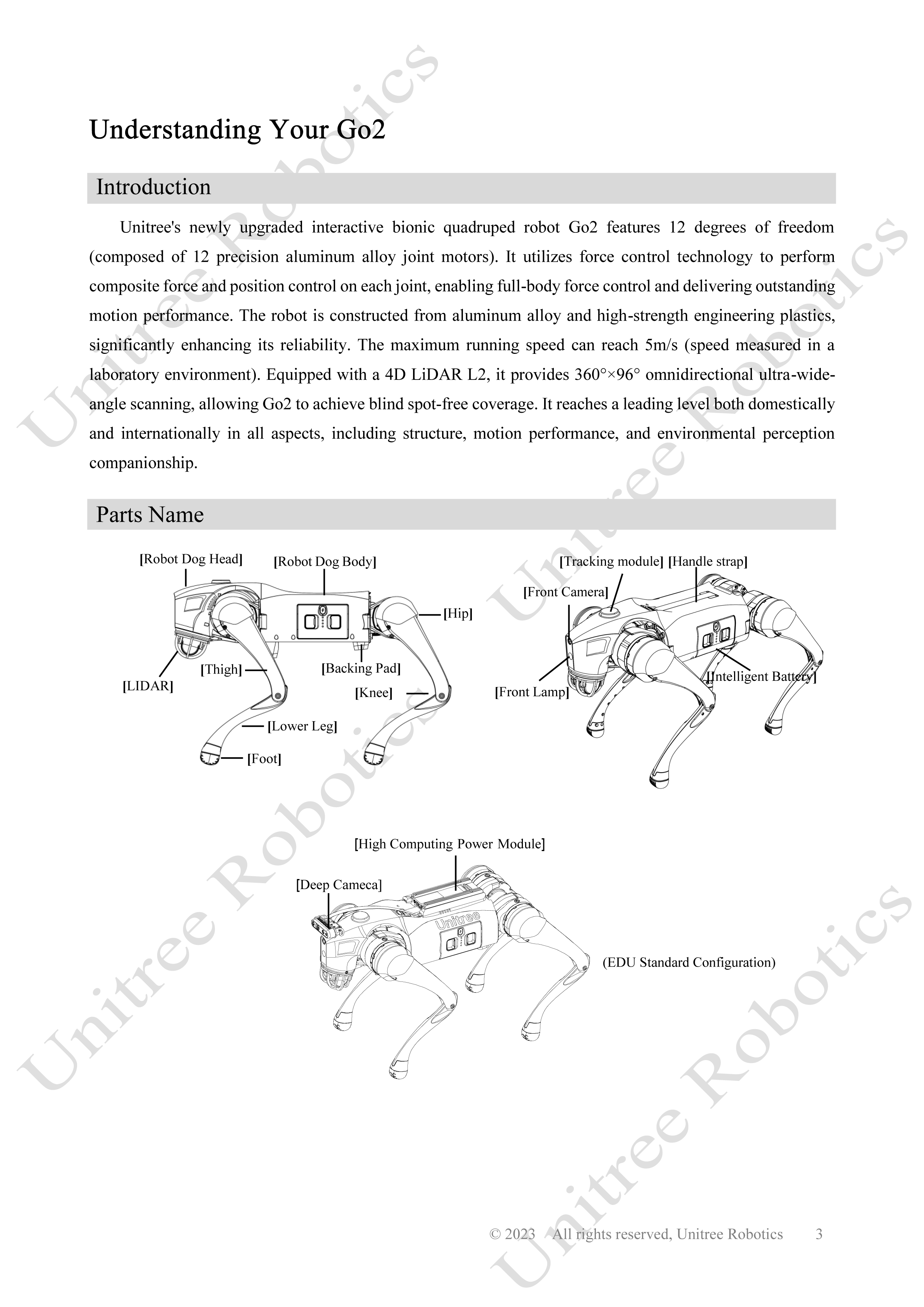 Unitree Go2 Official User Manual page 3