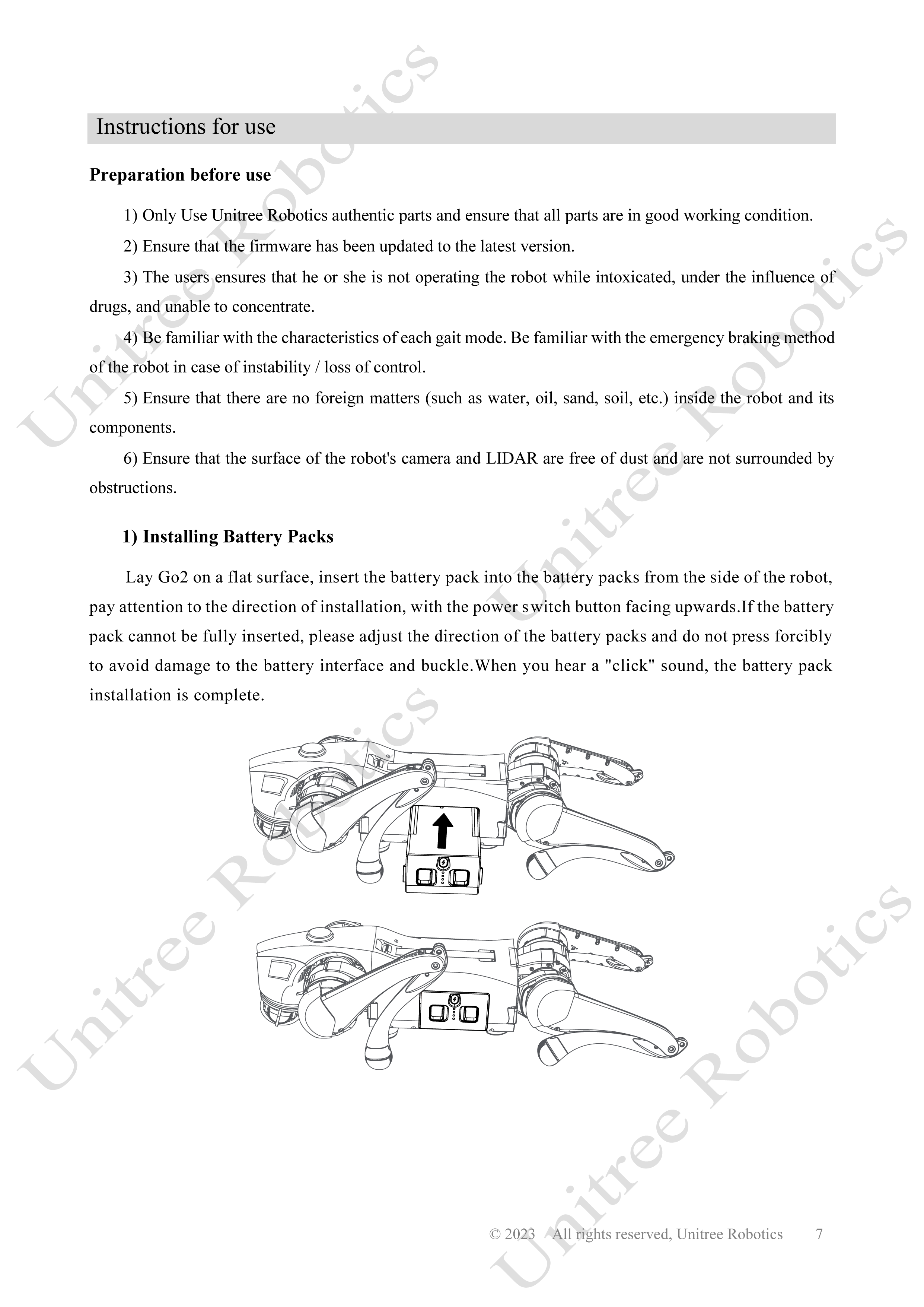 Unitree Go2 Official User Manual page 7