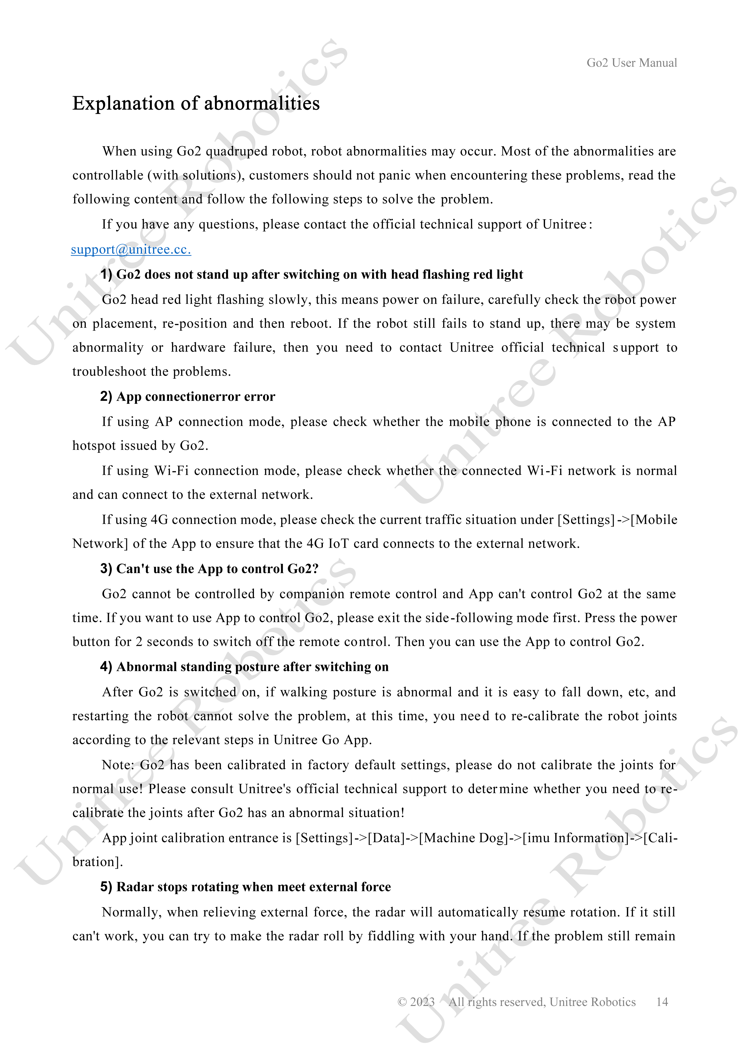 Unitree Go2 Official User Manual page 14
