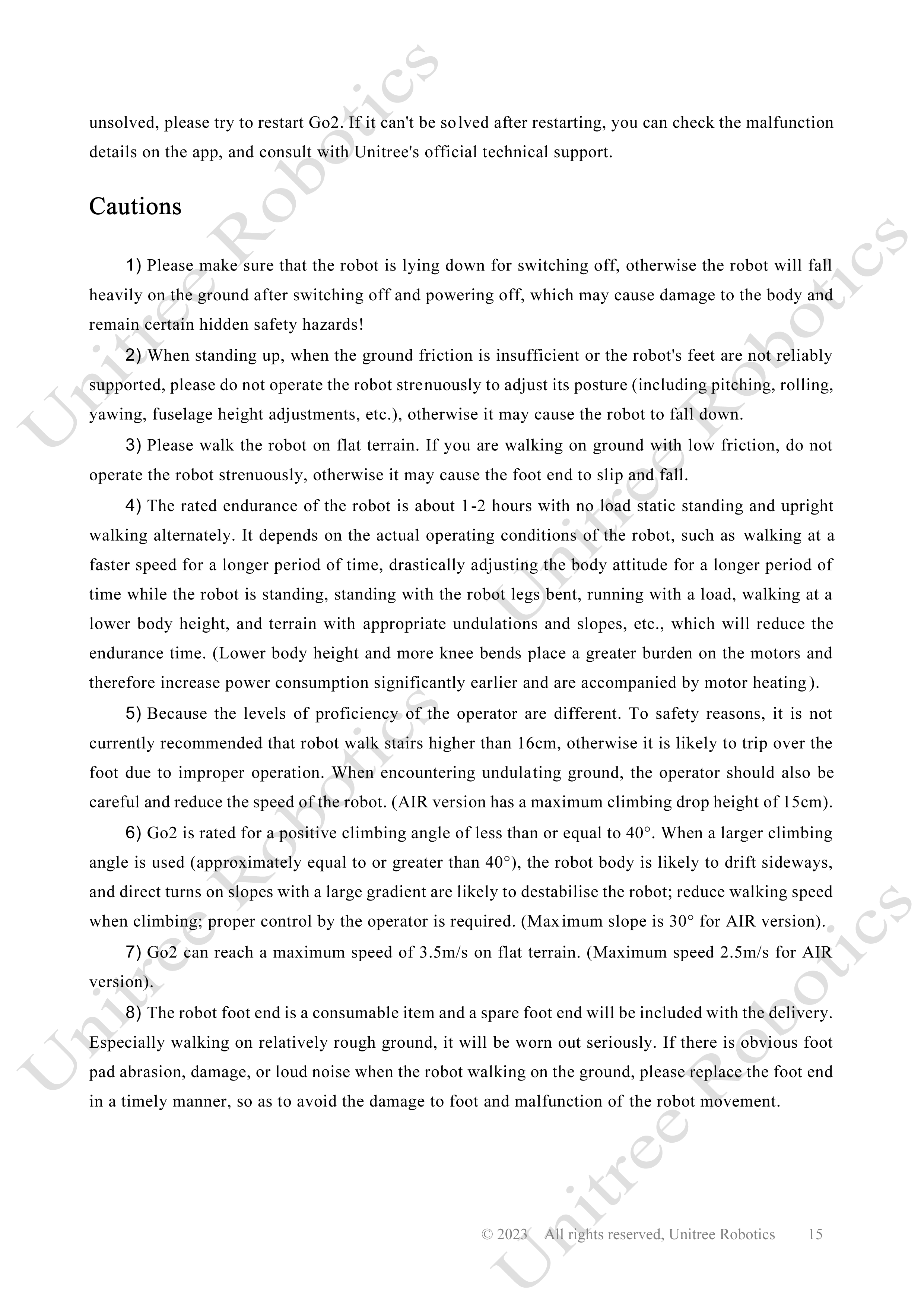 Unitree Go2 Official User Manual page 15