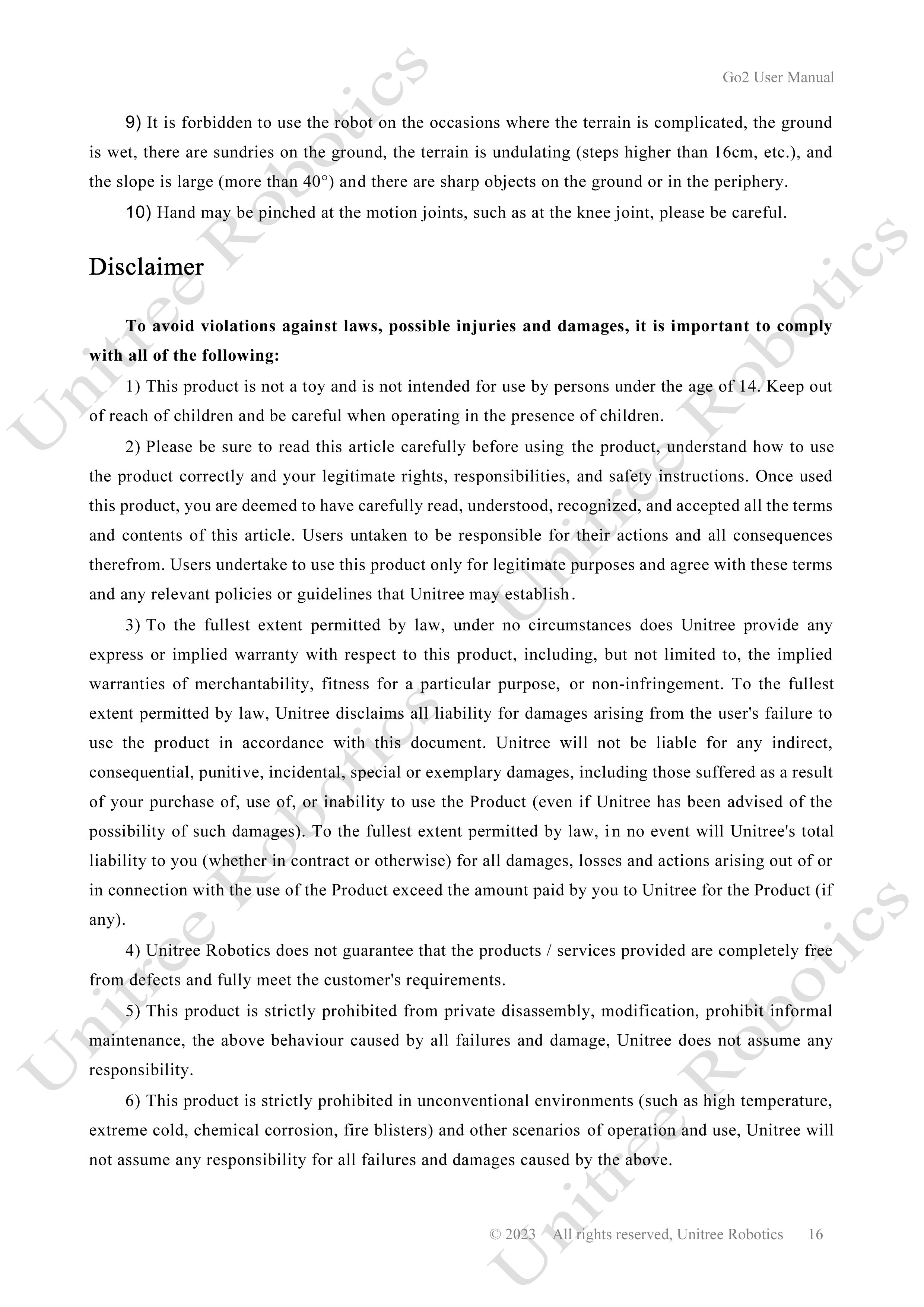Unitree Go2 Official User Manual page 16