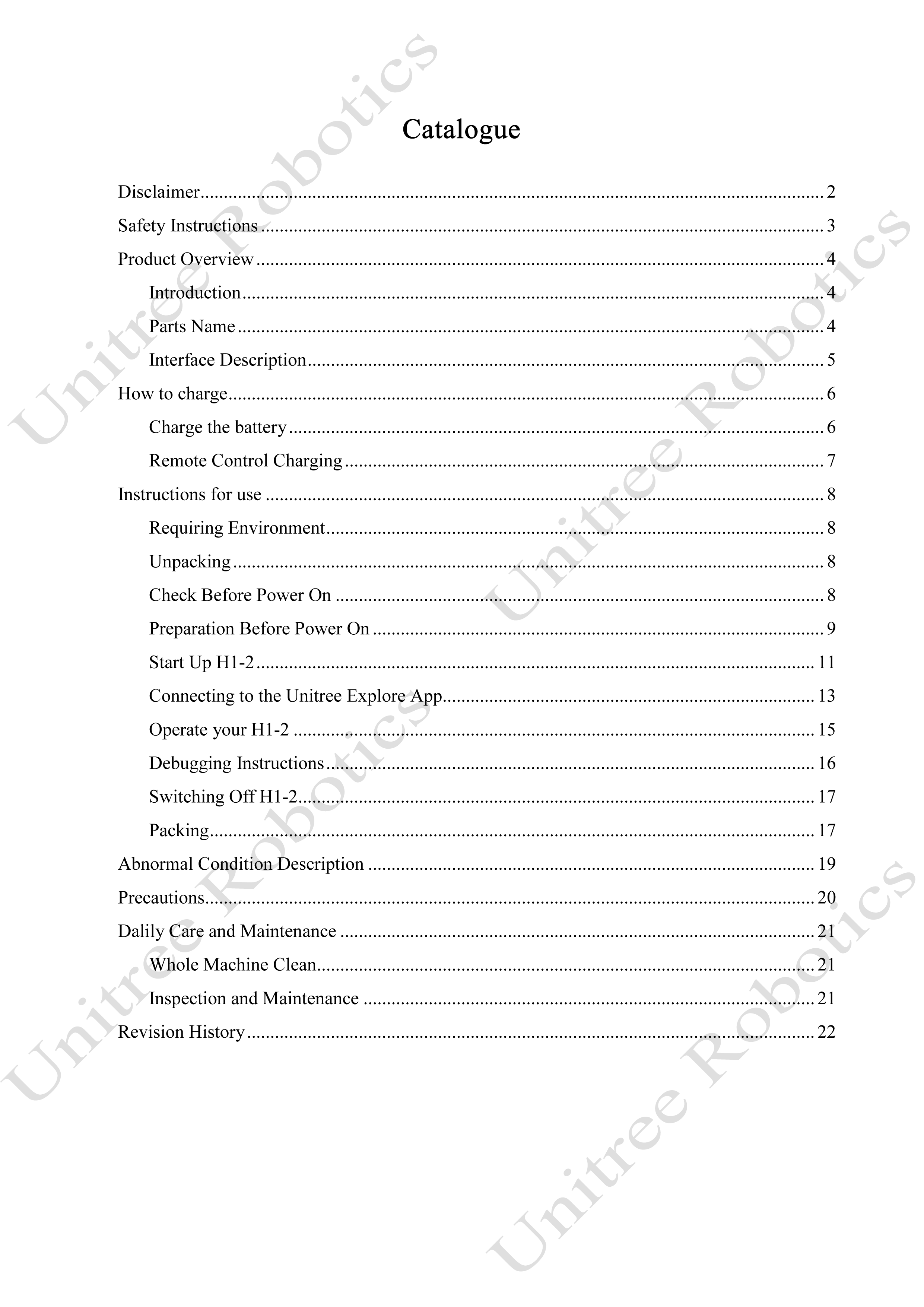 Unitree H1-2 Official User Manual page 2