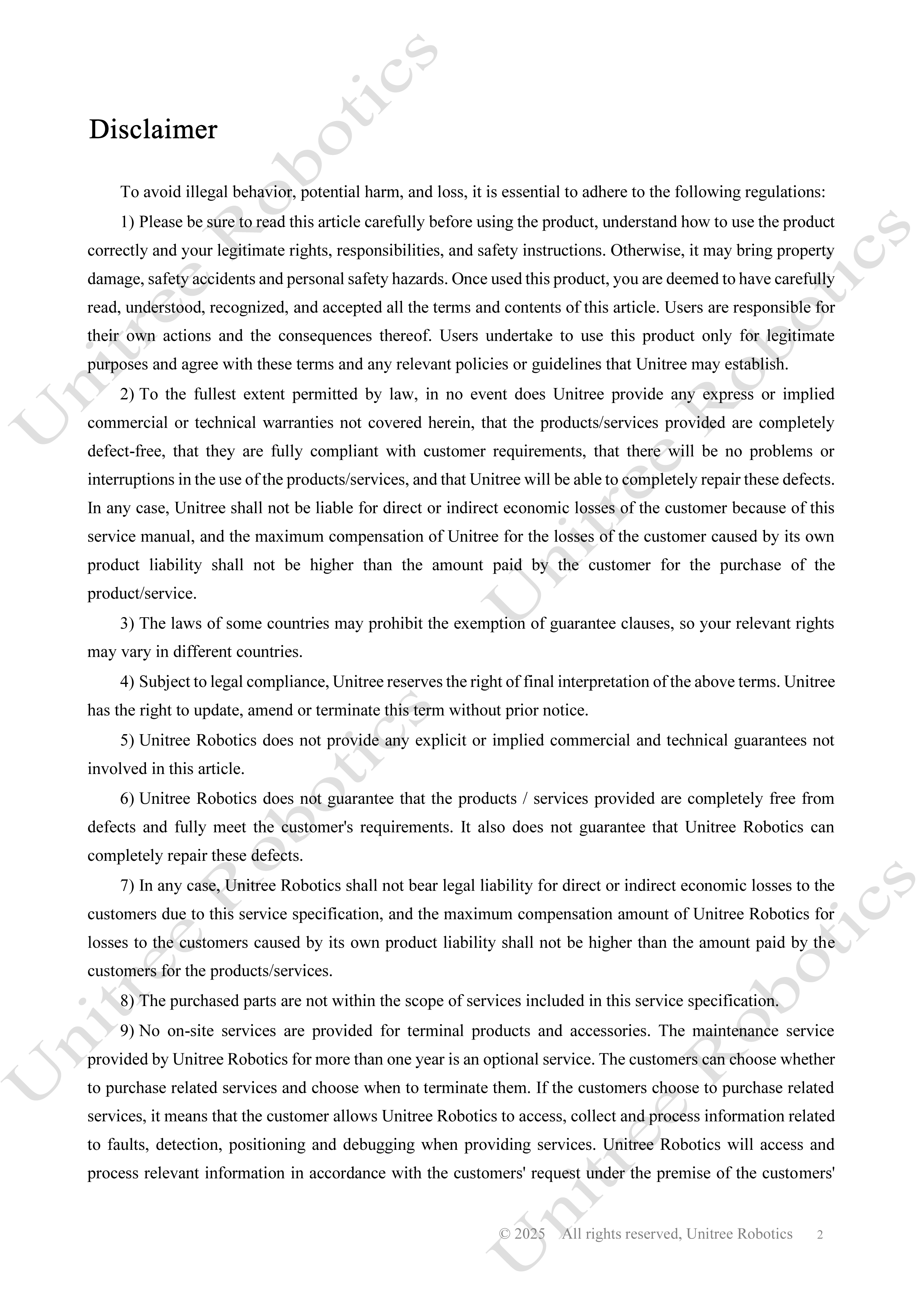 Unitree H1-2 Official User Manual page 3