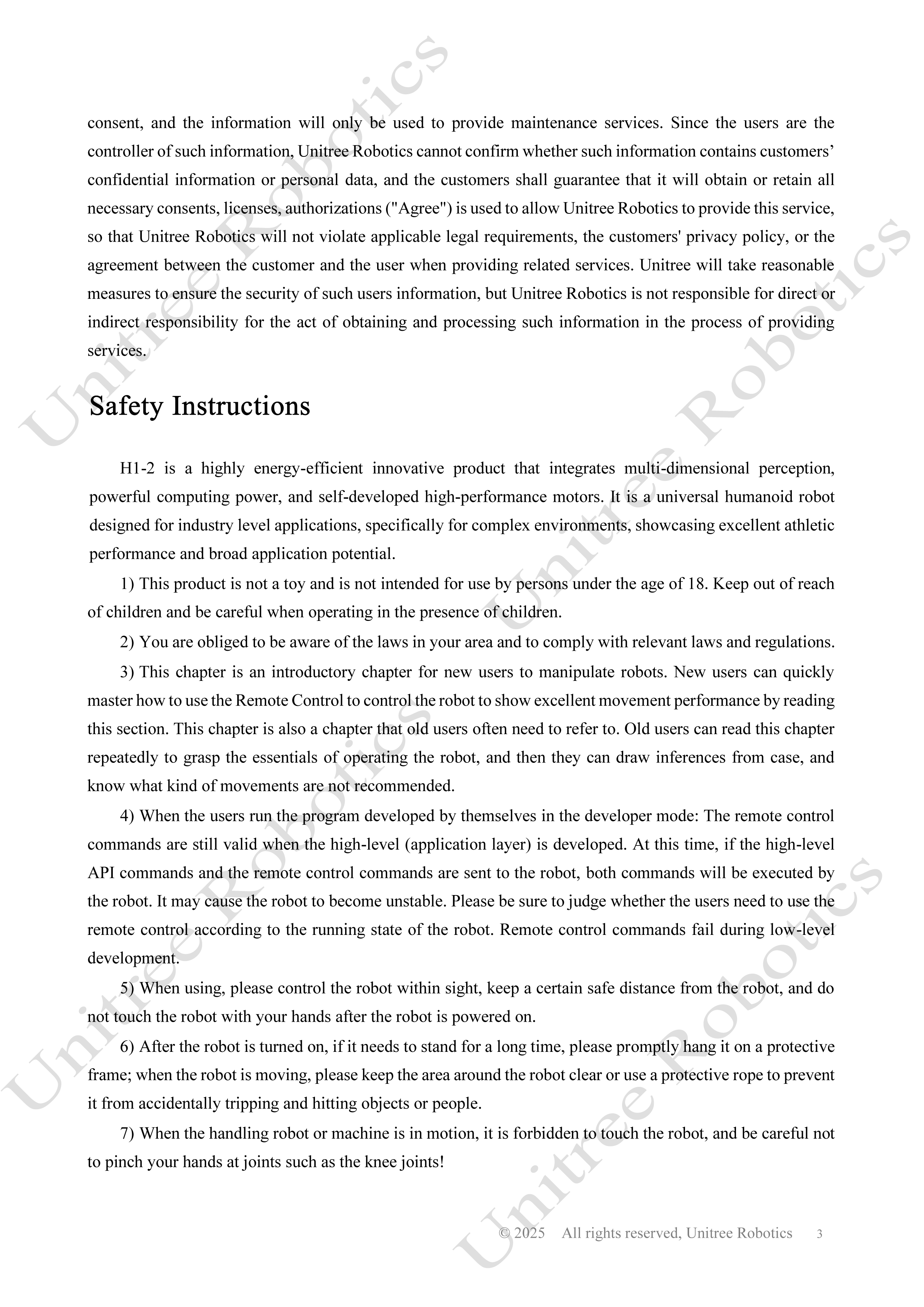 Unitree H1-2 Official User Manual page 4